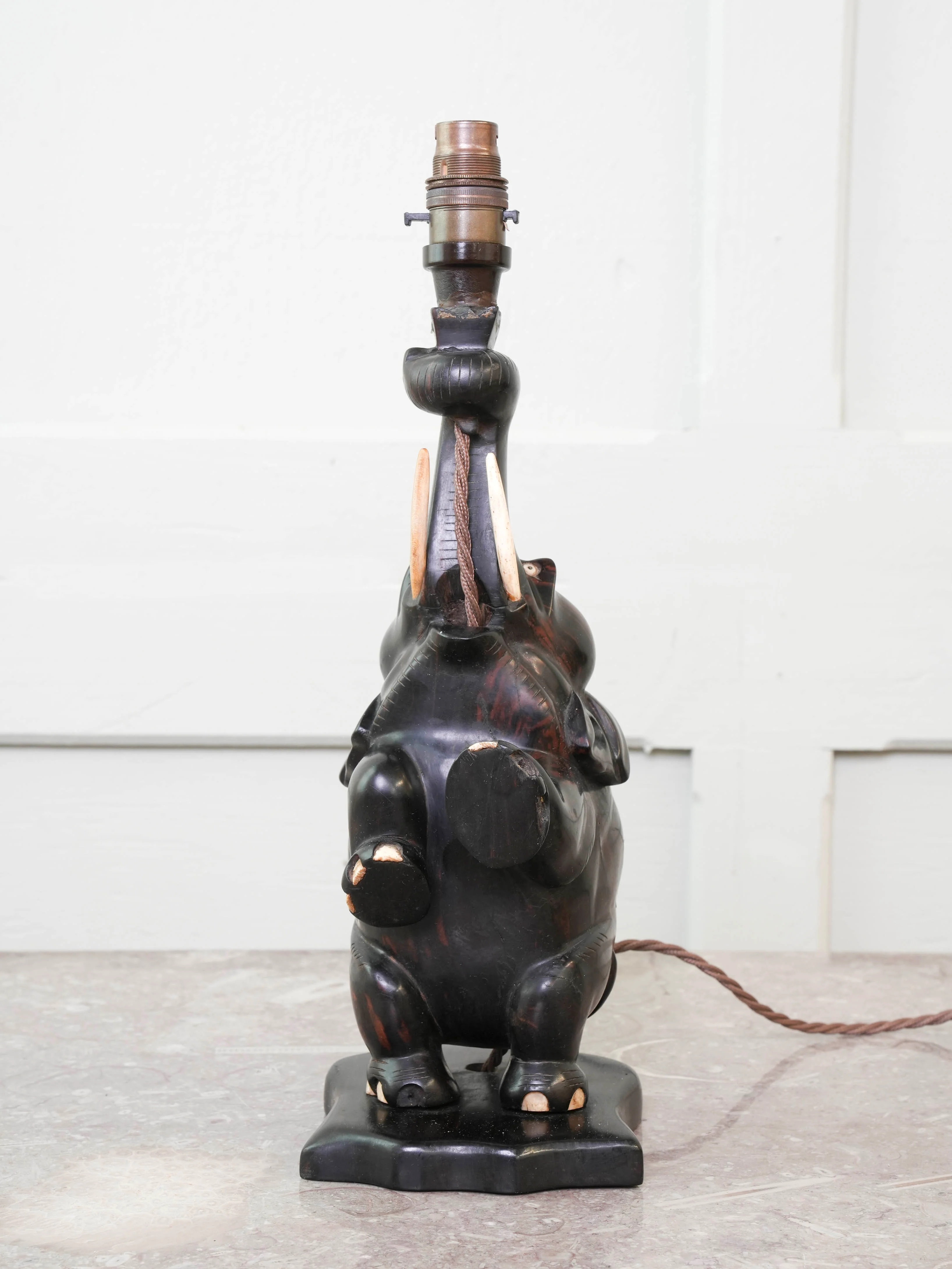 A Rosewood Elephant Lamp - Image 4