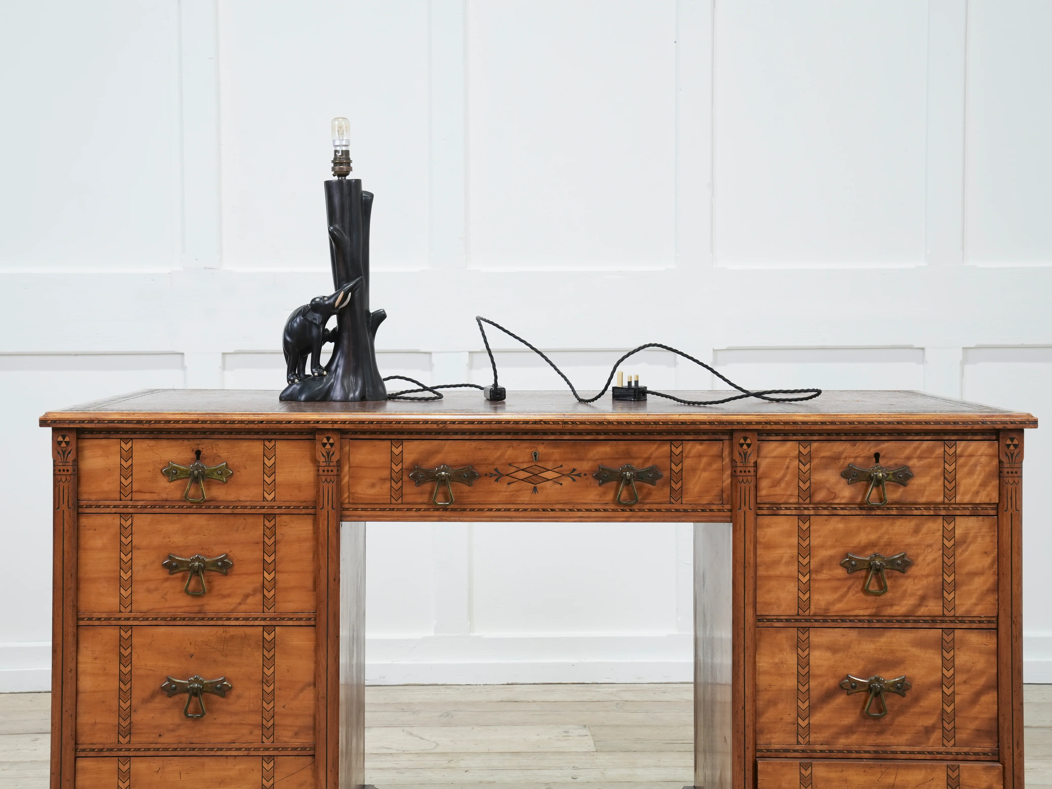 A Carved Rosewood Elephant Table Lamp - Image 6