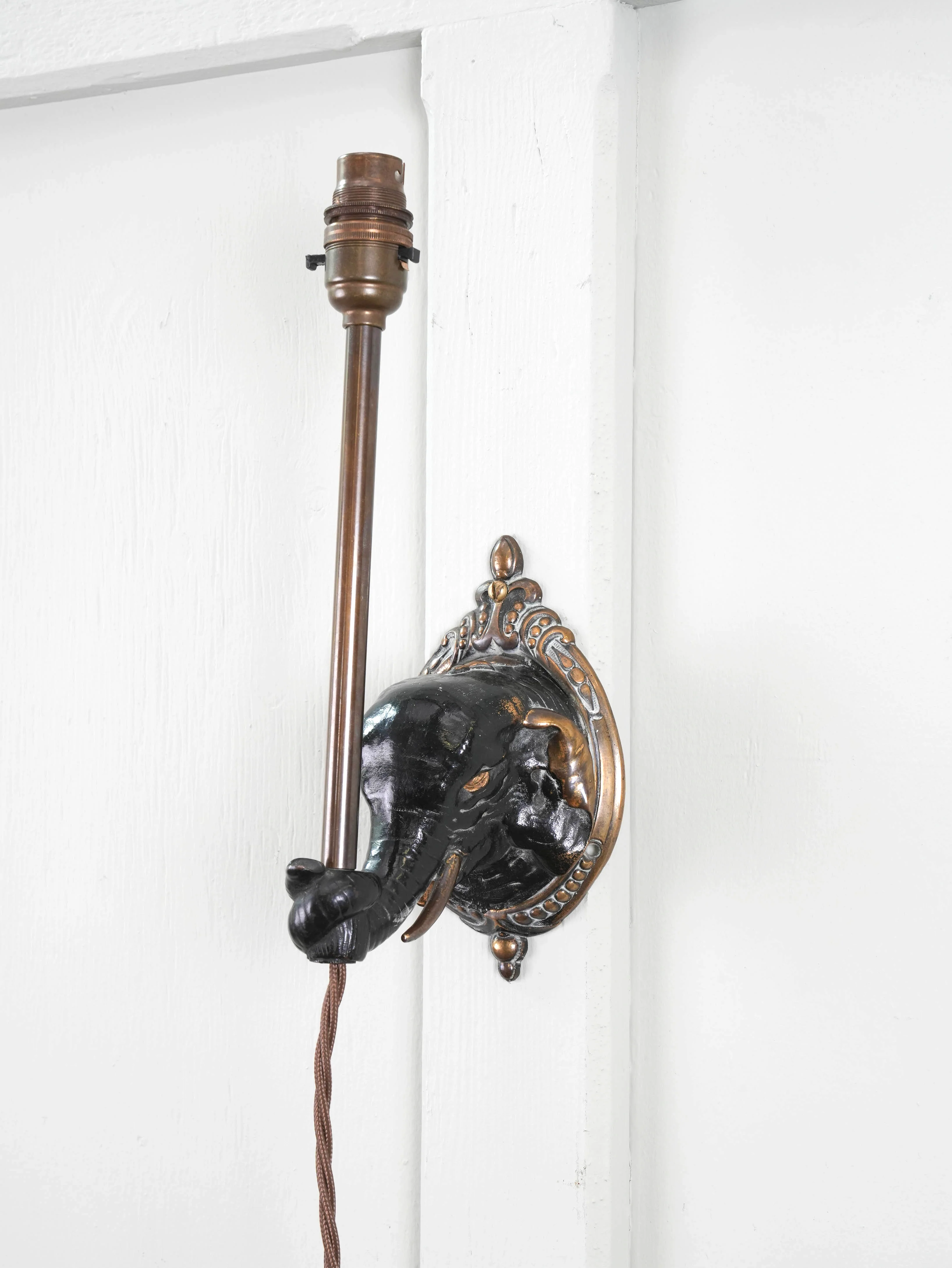 Cold Painted Bronze Elephant Wall Light - Image 2