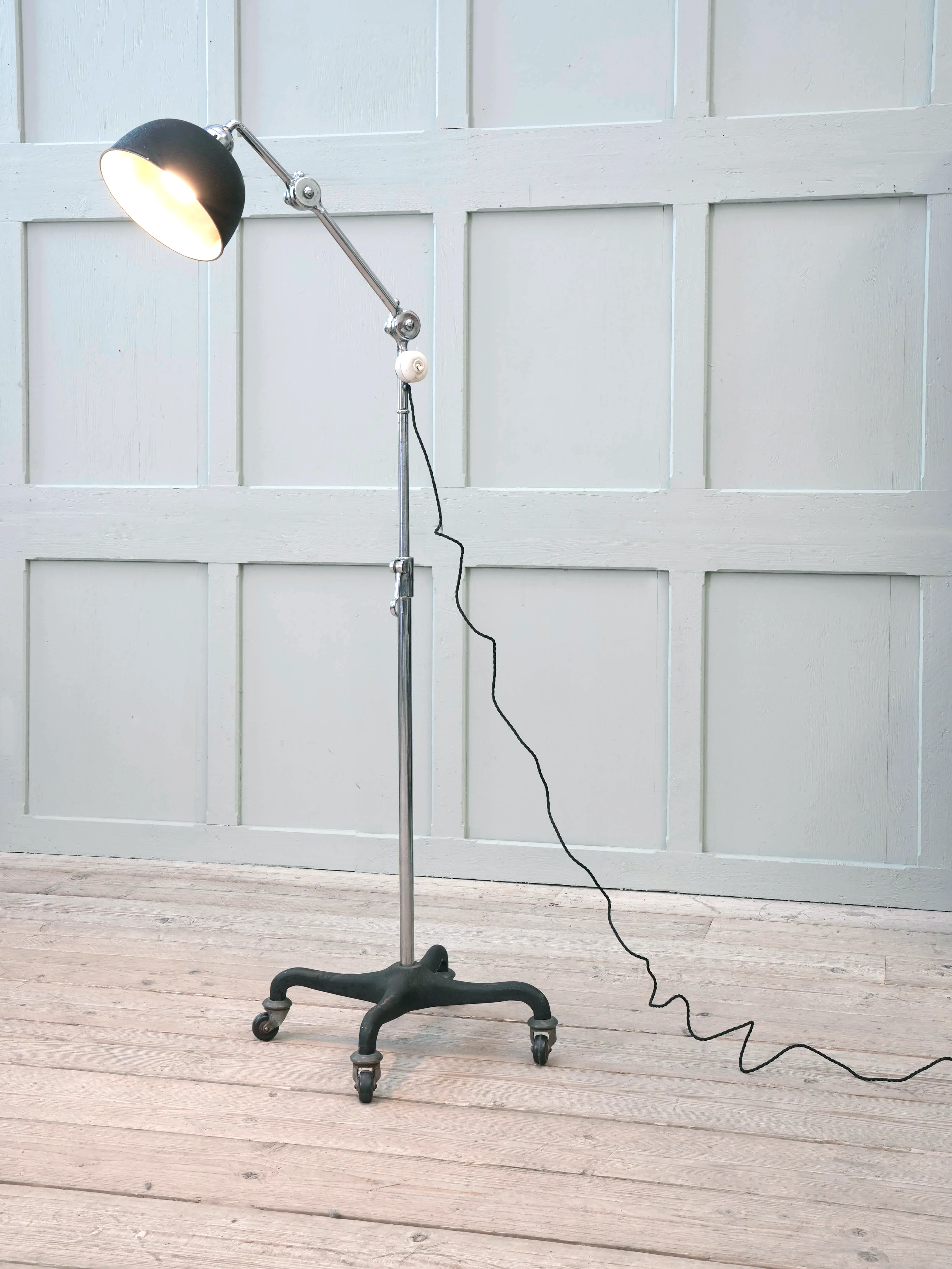 An Adjustable Nickel Plated Floor Lamp - Image 3