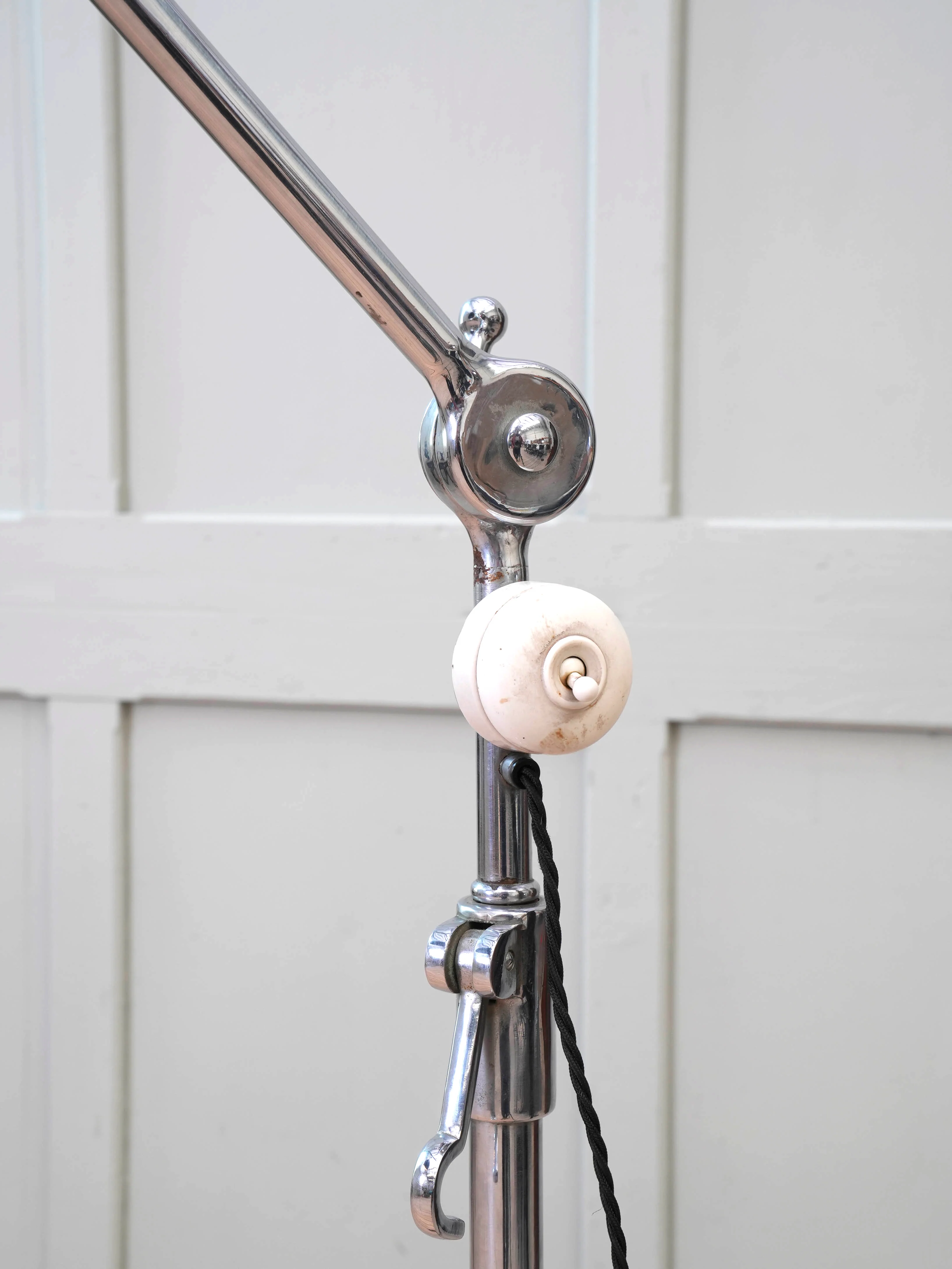 An Adjustable Nickel Plated Floor Lamp - Image 6