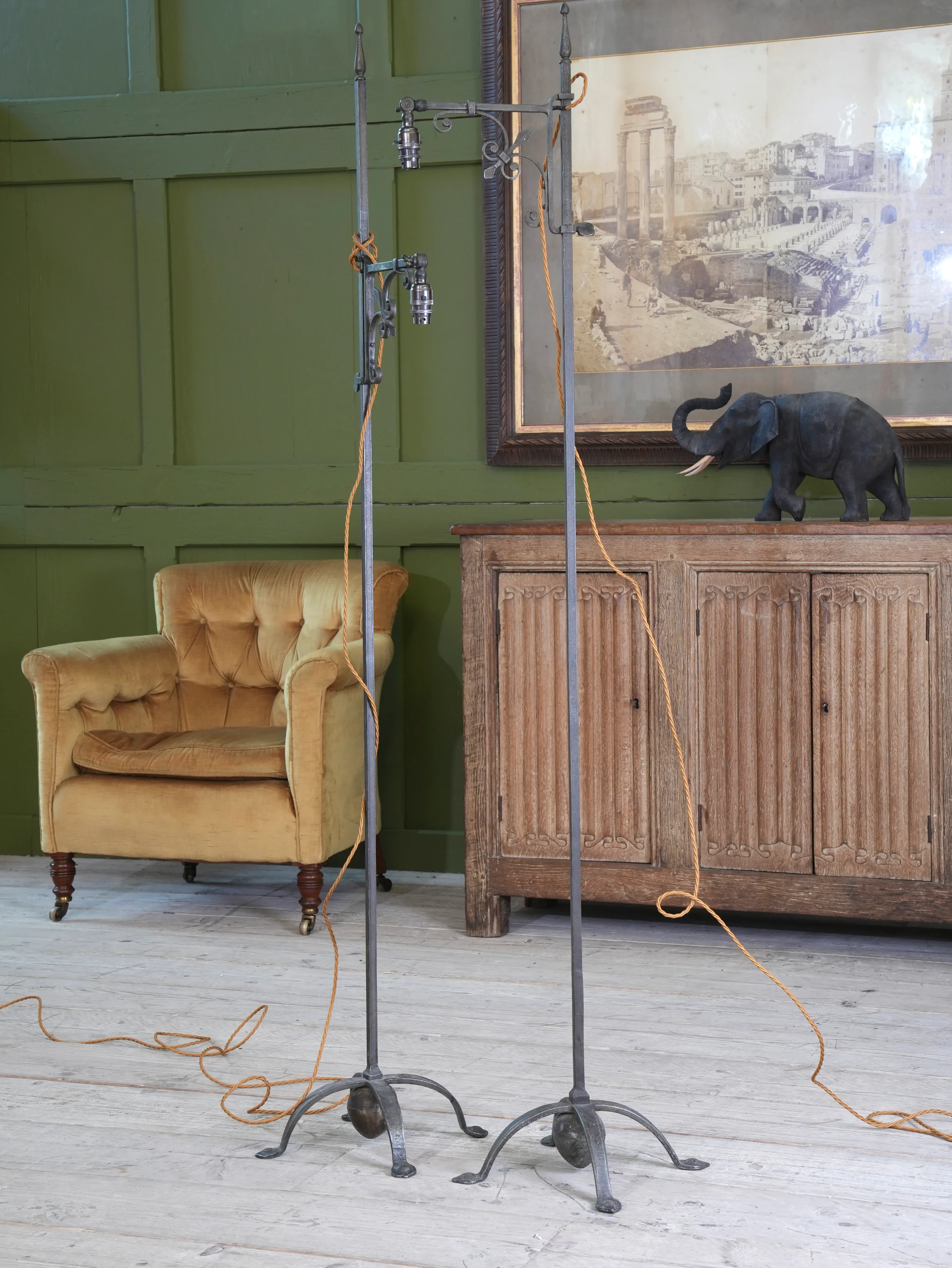 A Pair of Wrought Iron Floor Lamps - Image 3