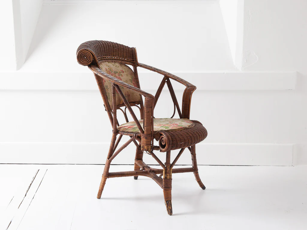 Scrolled Canework Open Armchair - Image 8