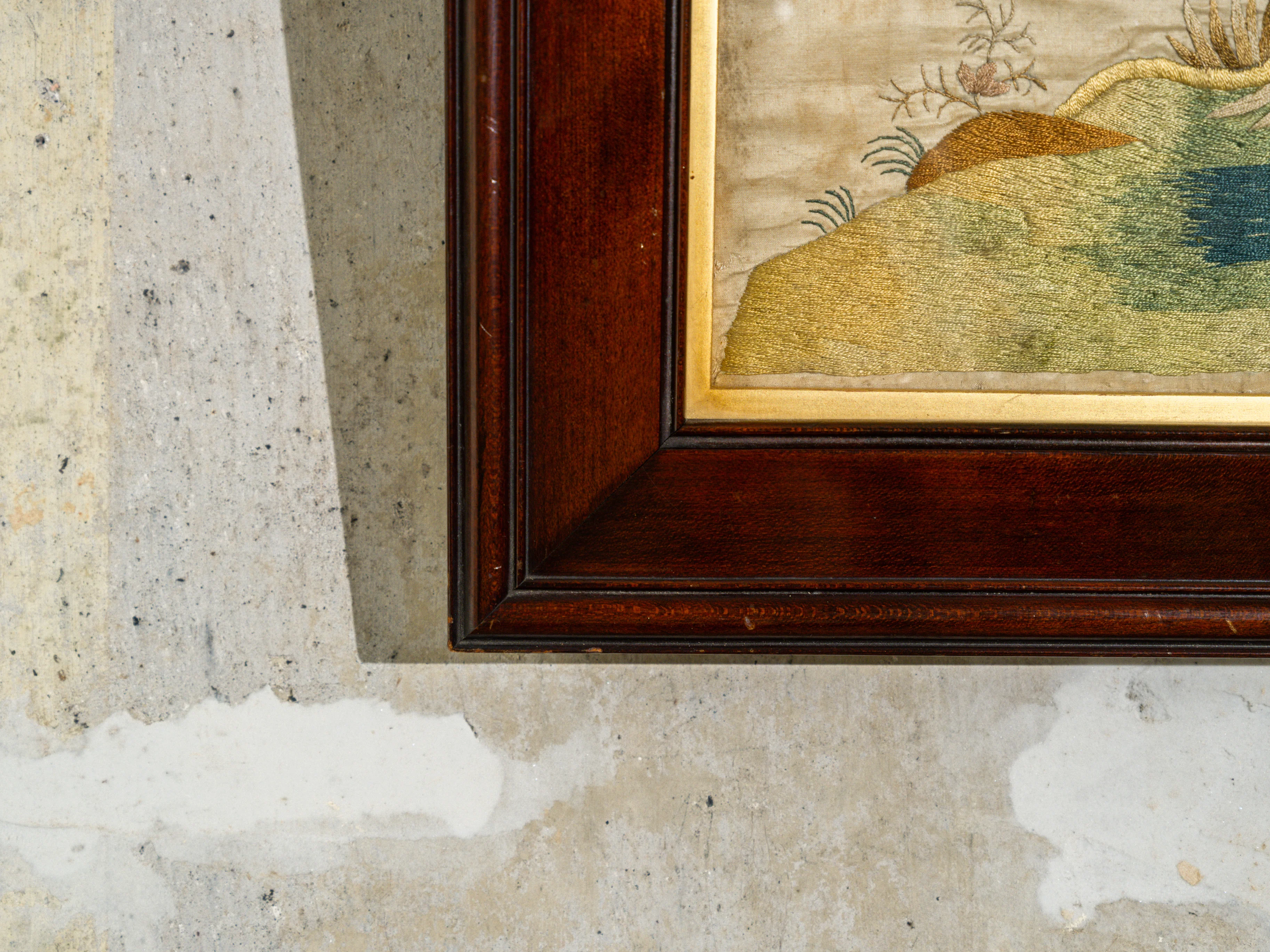 An 18th Century Framed Exotic Bird Silkwork - Image 10