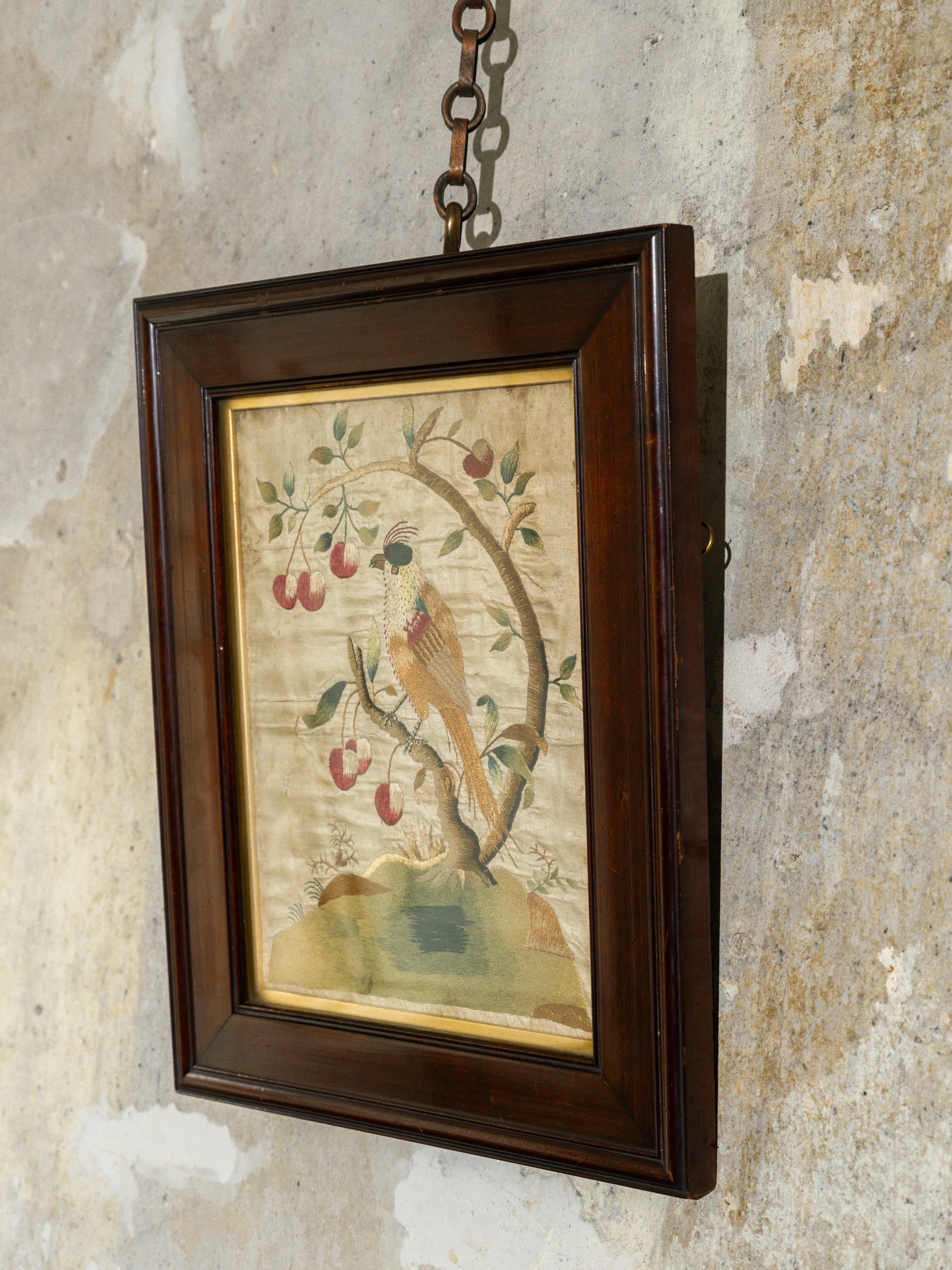 An 18th Century Framed Exotic Bird Silkwork - Image 7