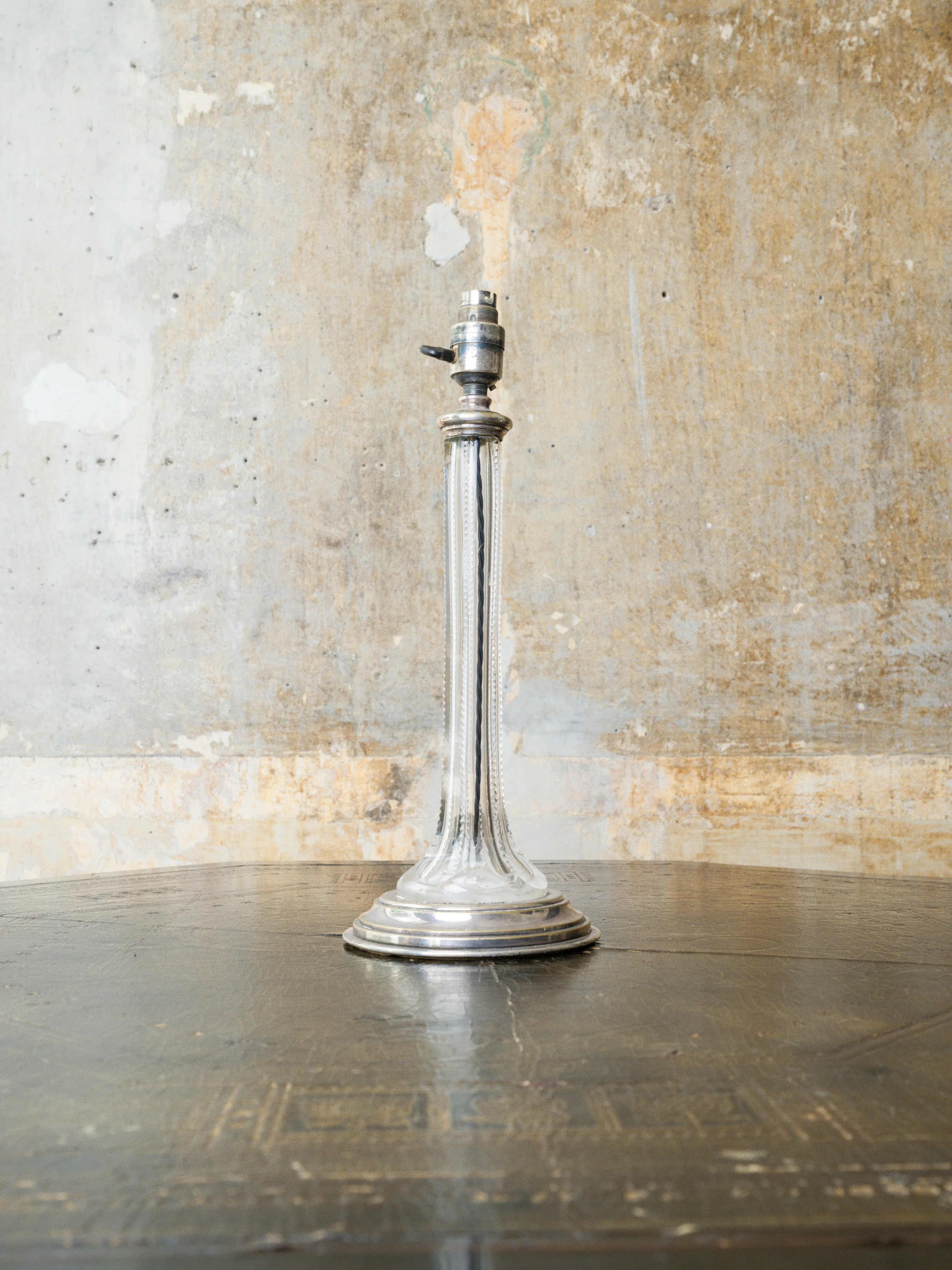 A Silver Plated Cut Glass Table Lamp - Image 6