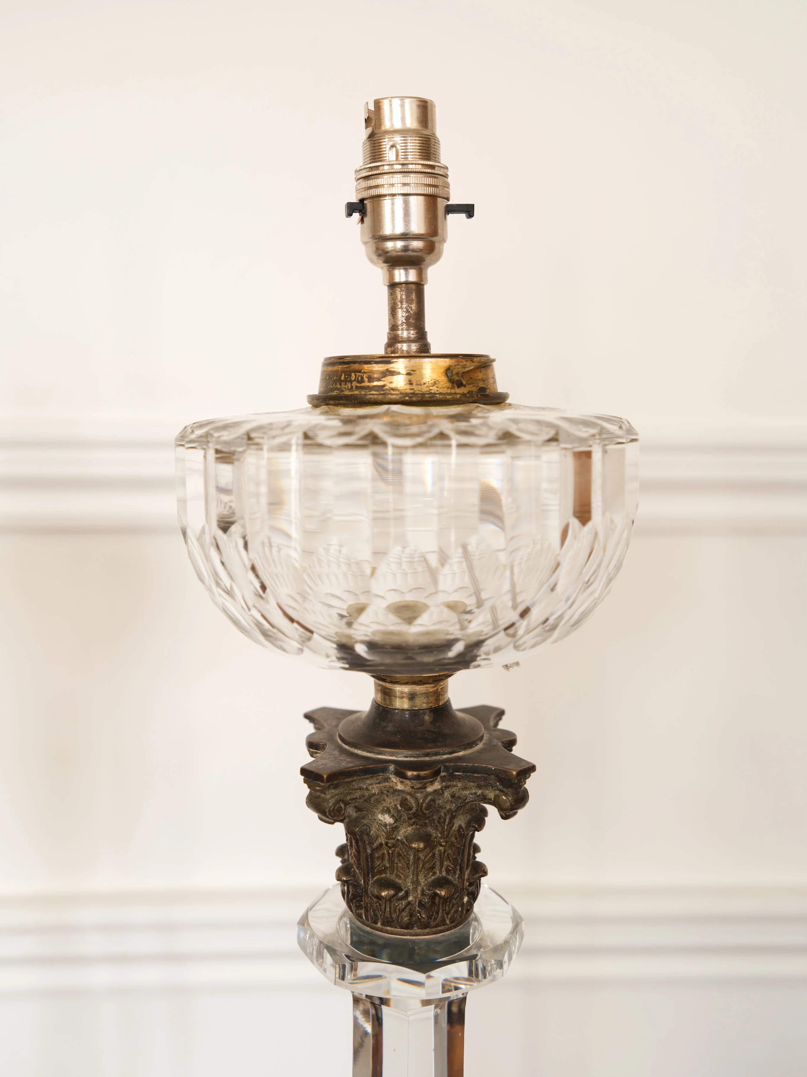 A Pair Of Crystal Oil Lamps by Hinks - Image 6
