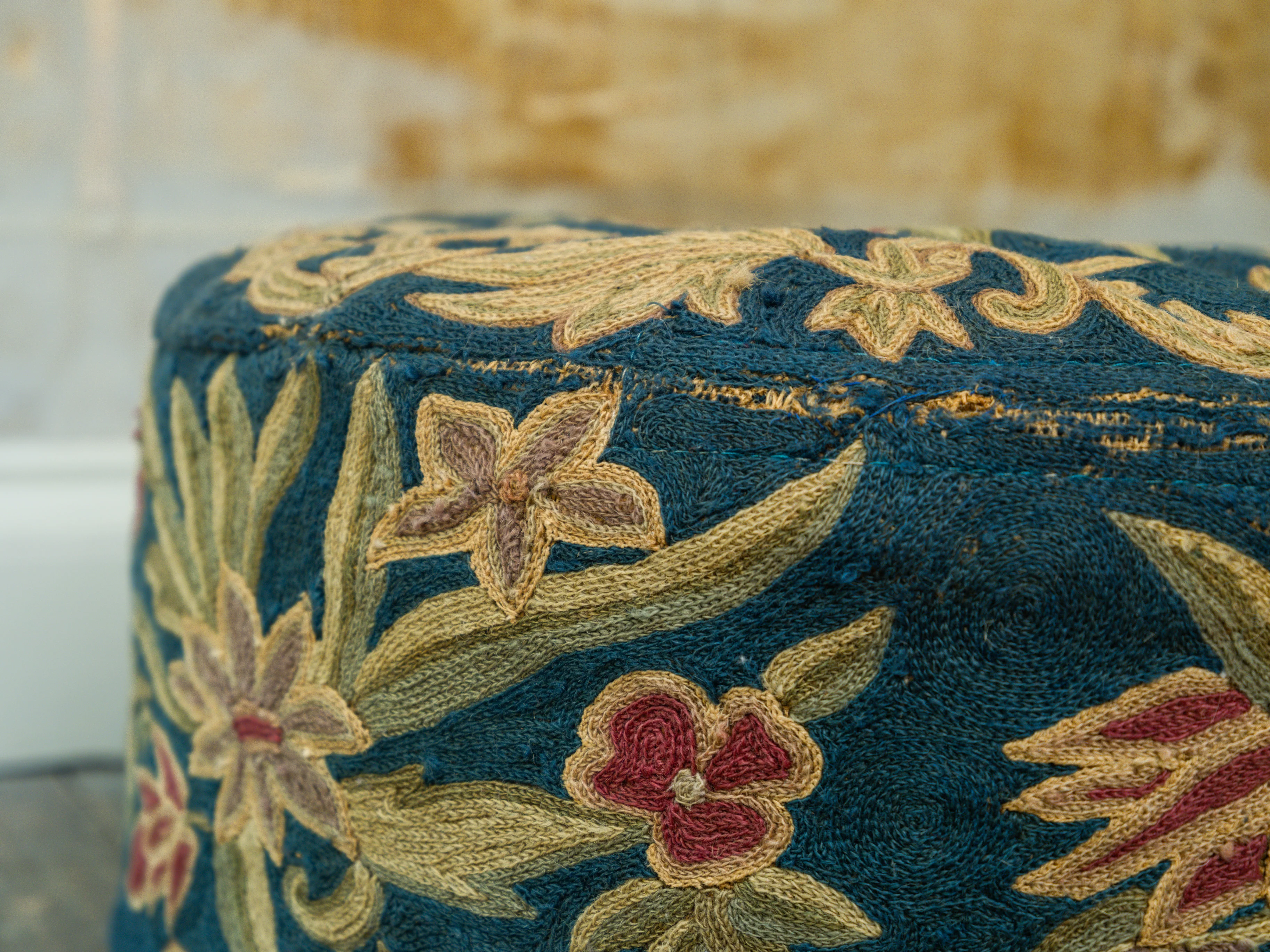 A 19th Century Crewel Work Pouffe - Image 3