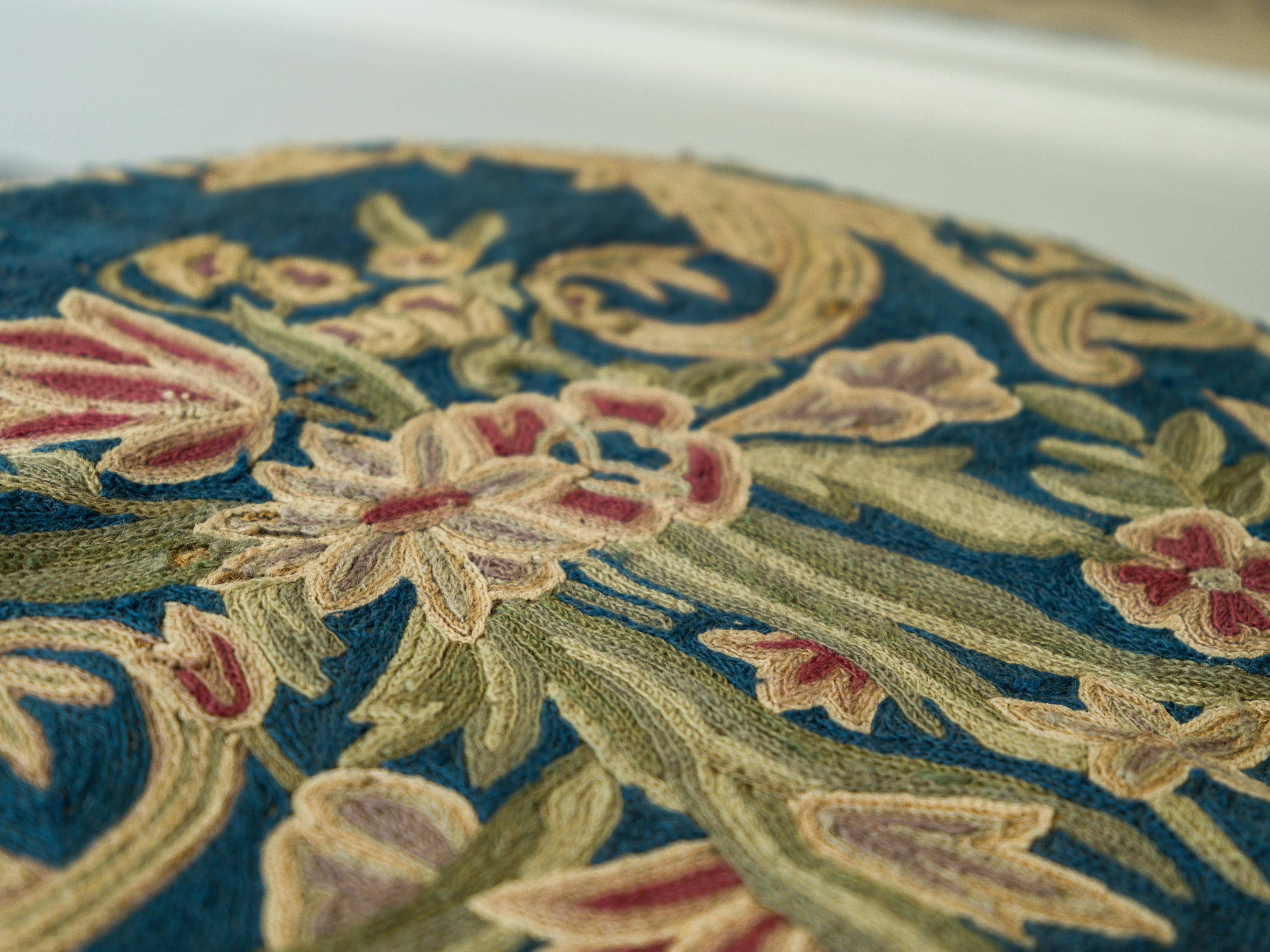 A 19th Century Crewel Work Pouffe - Image 7