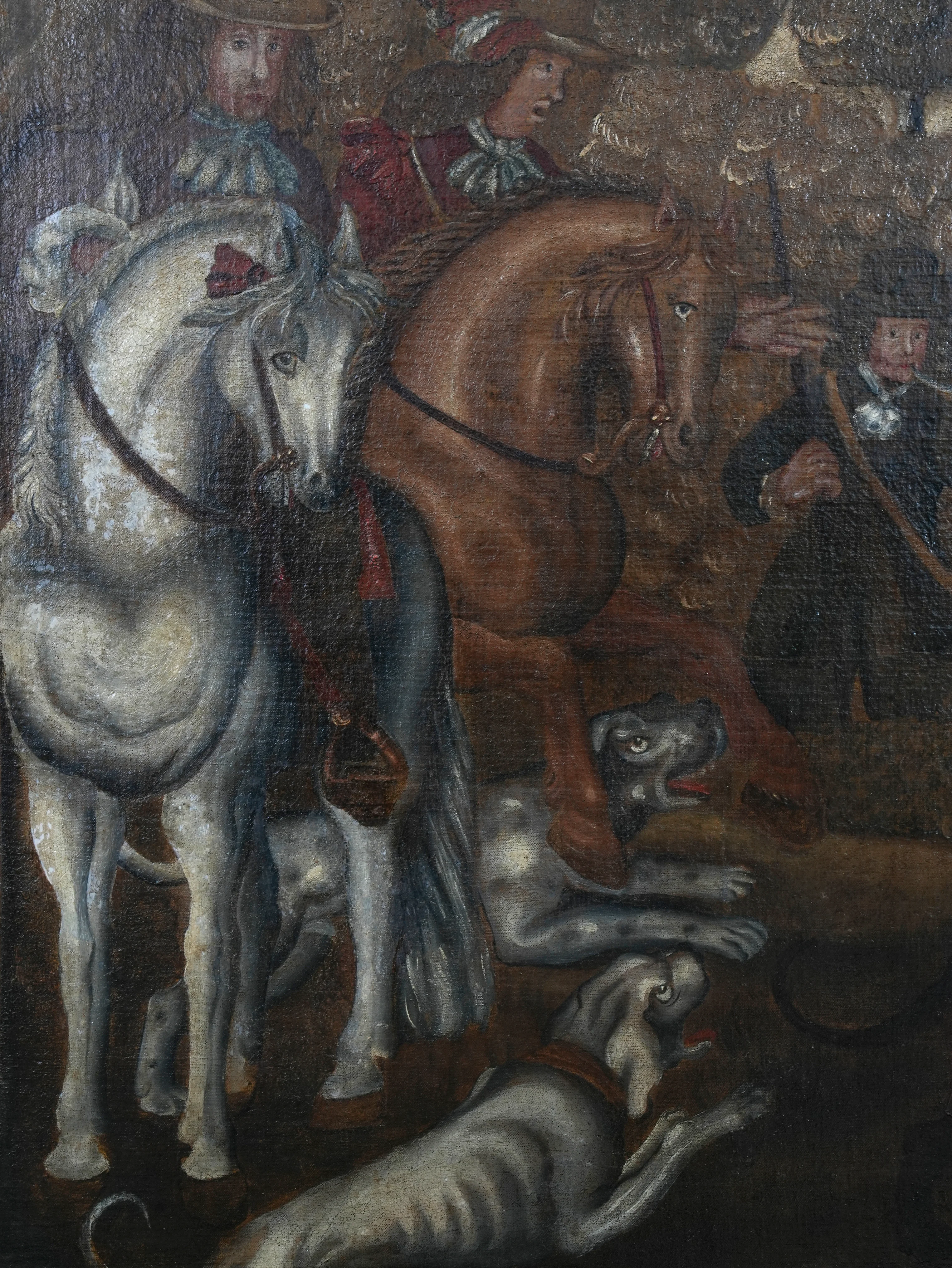 An 18th Century Painting of a Hunting Scene - Image 3