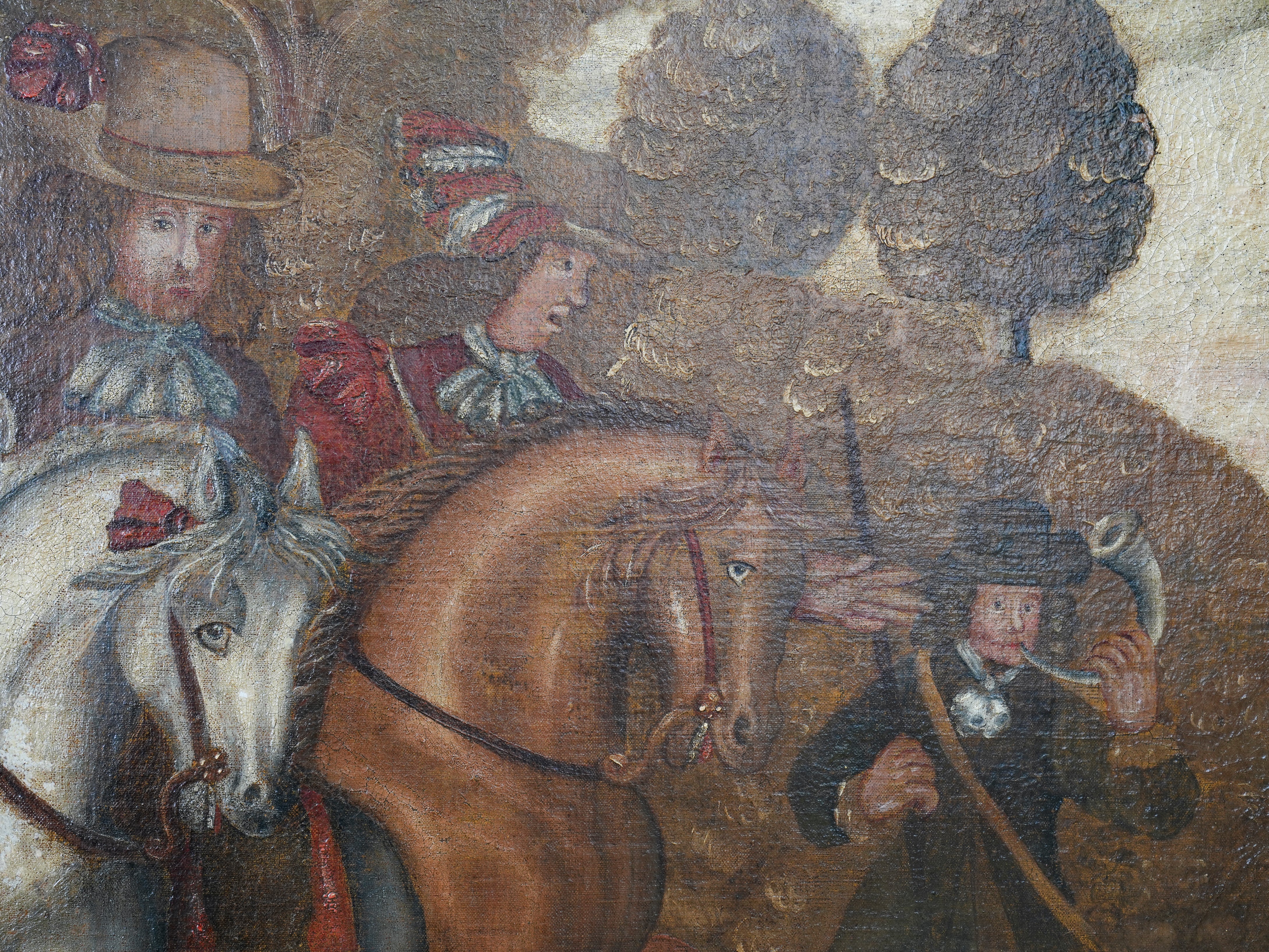 An 18th Century Painting of a Hunting Scene - Image 7