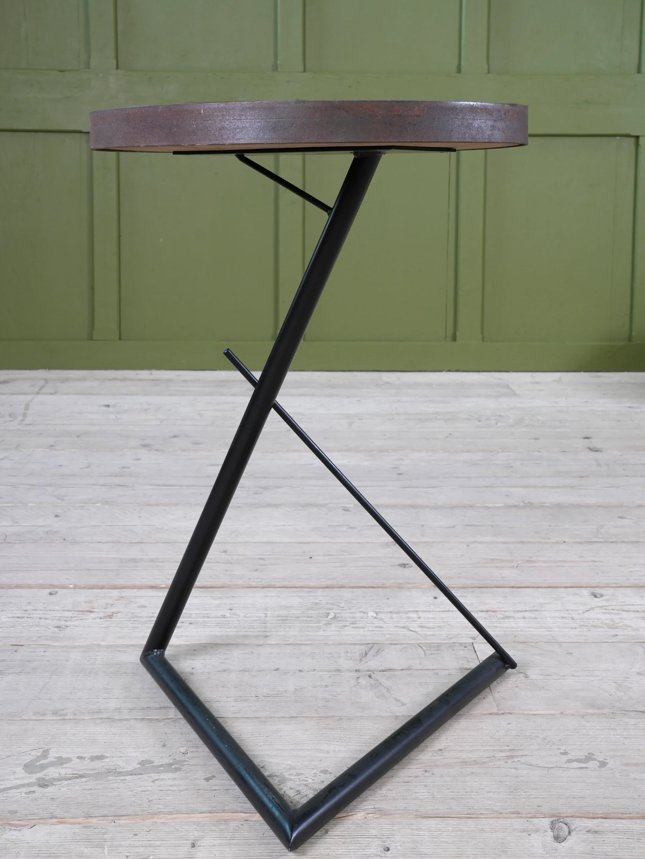 Steel & Oak Side Table - Image 2