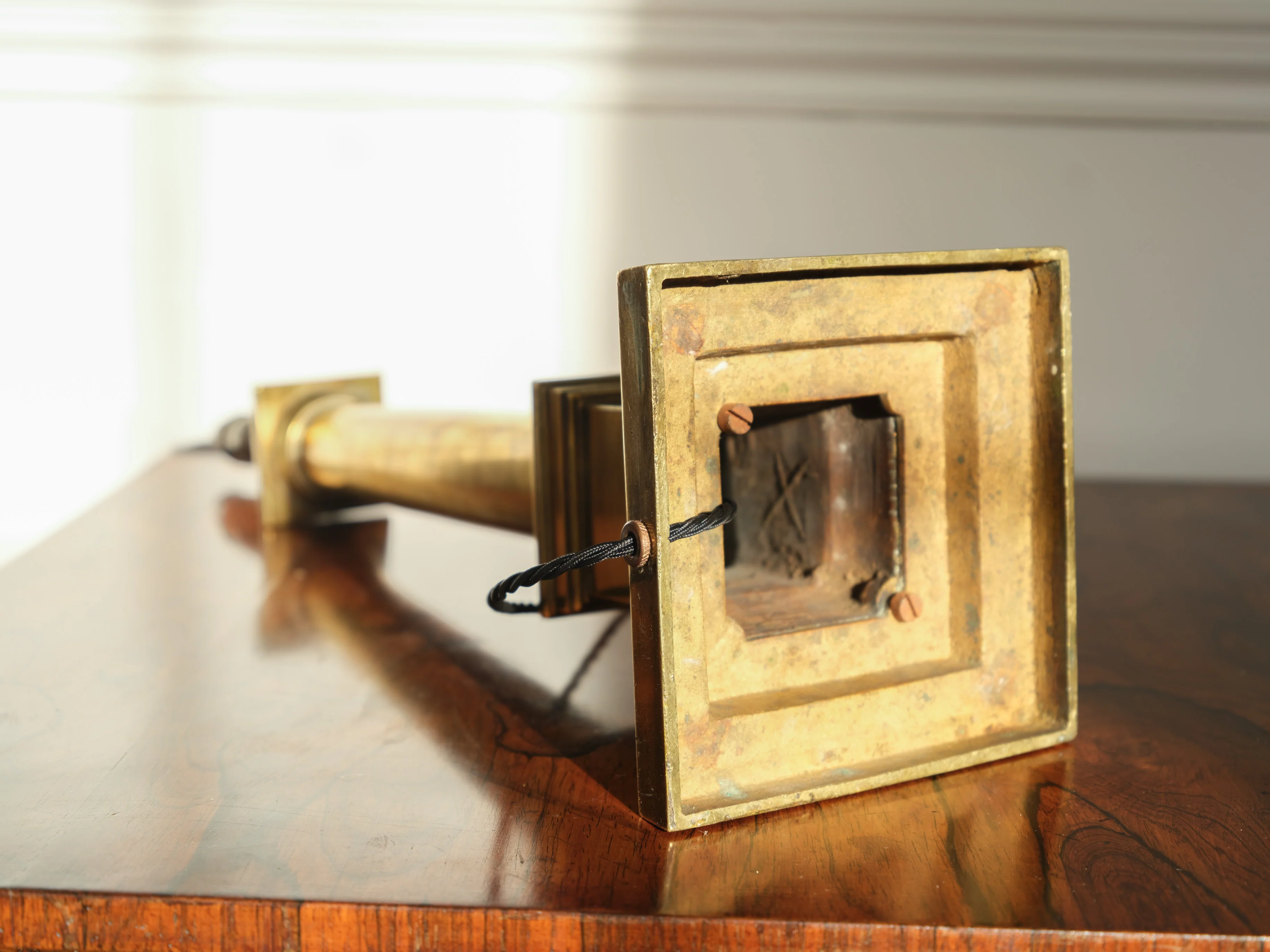 A 19th Century Brass Column Table Lamp - Image 5