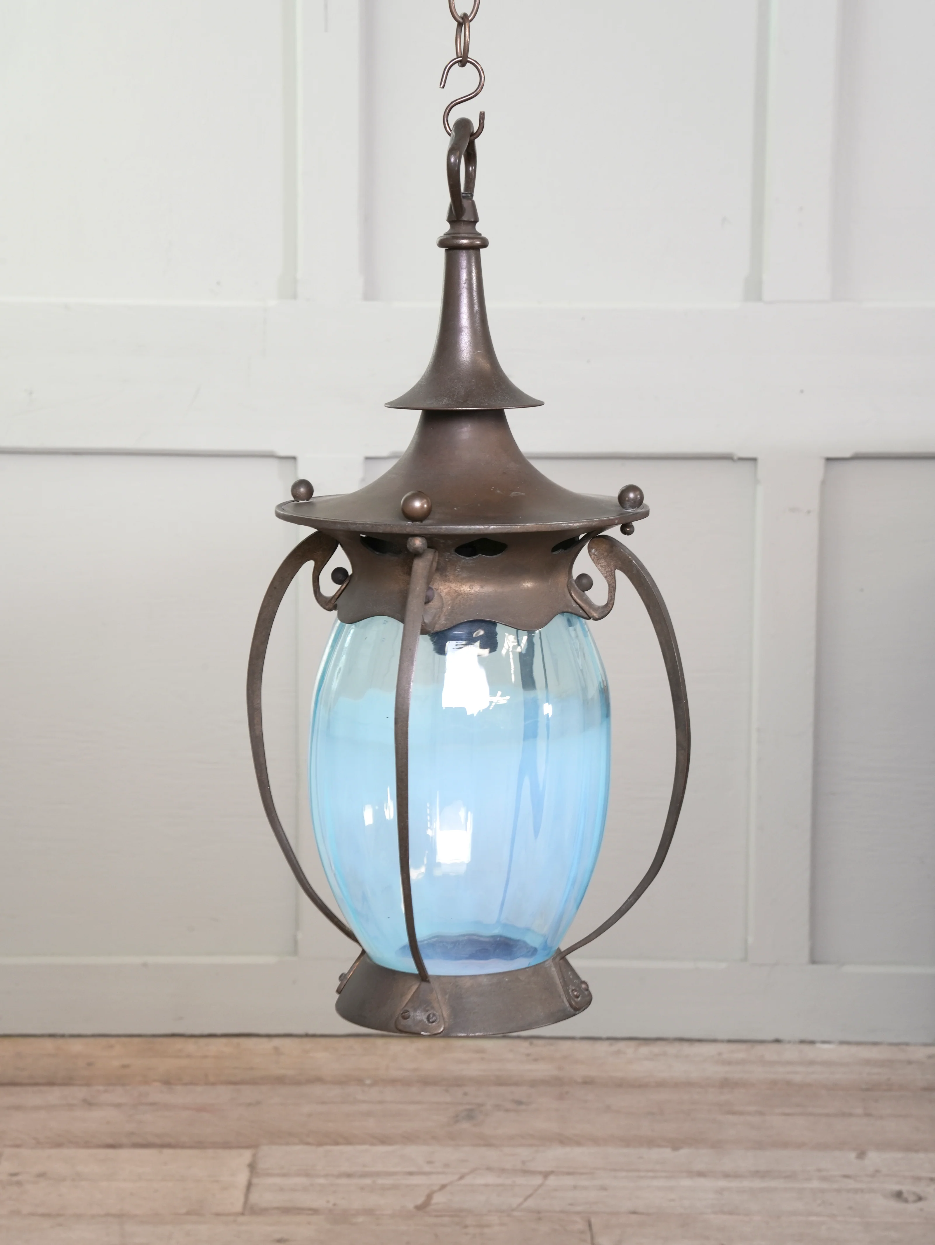 A Brass Arts & Crafts Hall Lantern - Image 5