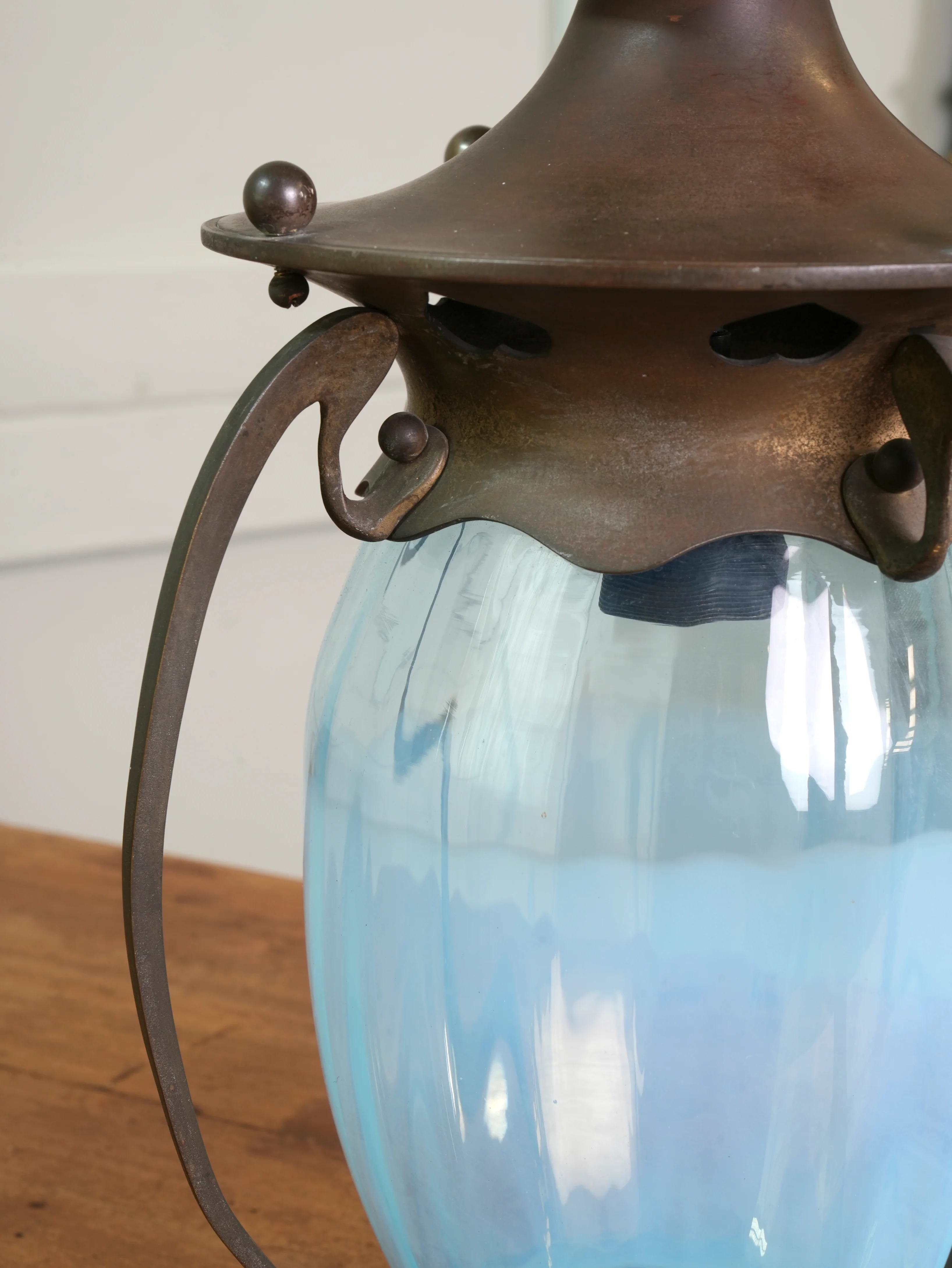 A Brass Arts & Crafts Hall Lantern - Image 7
