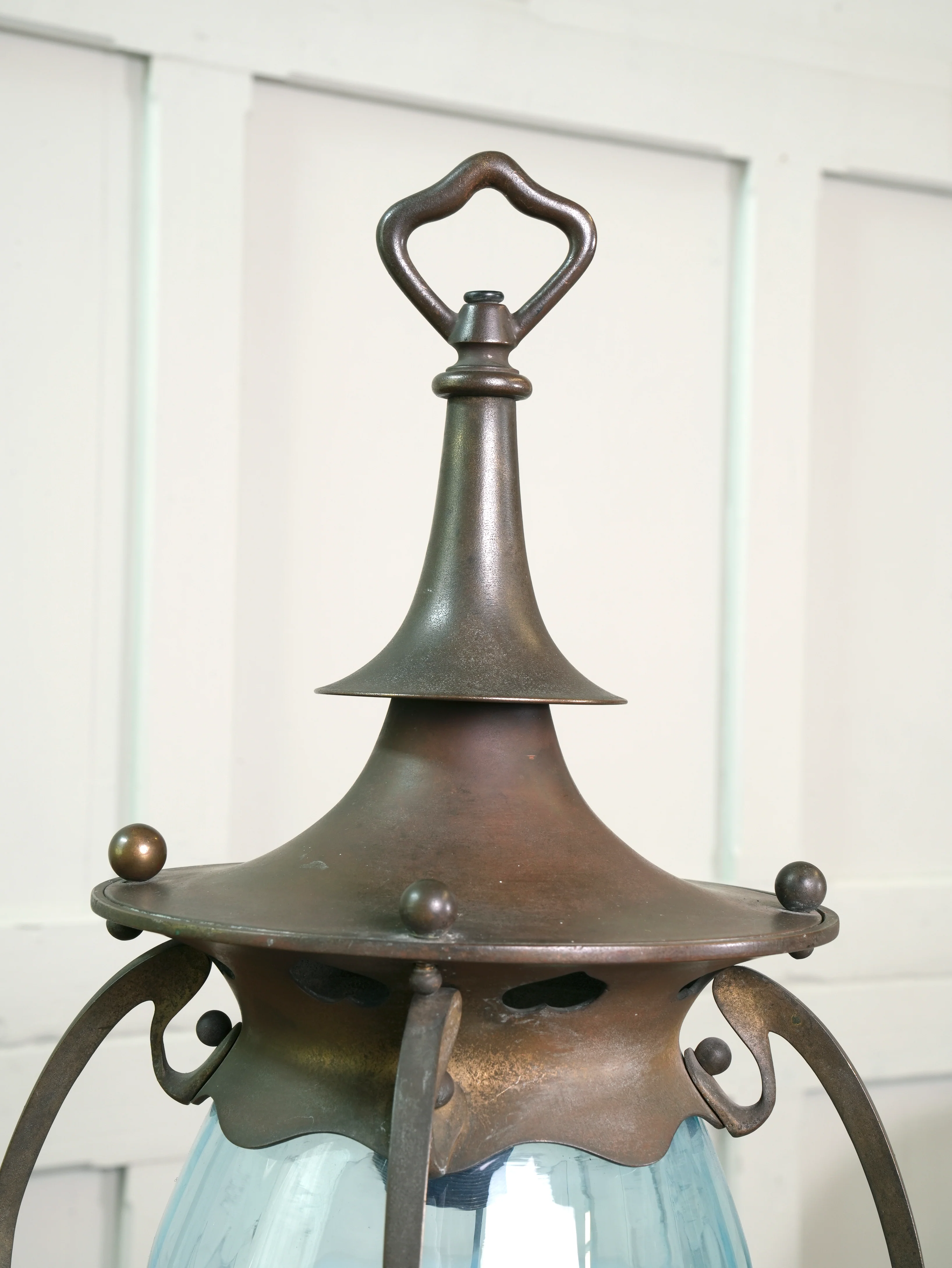 A Brass Arts & Crafts Hall Lantern - Image 8