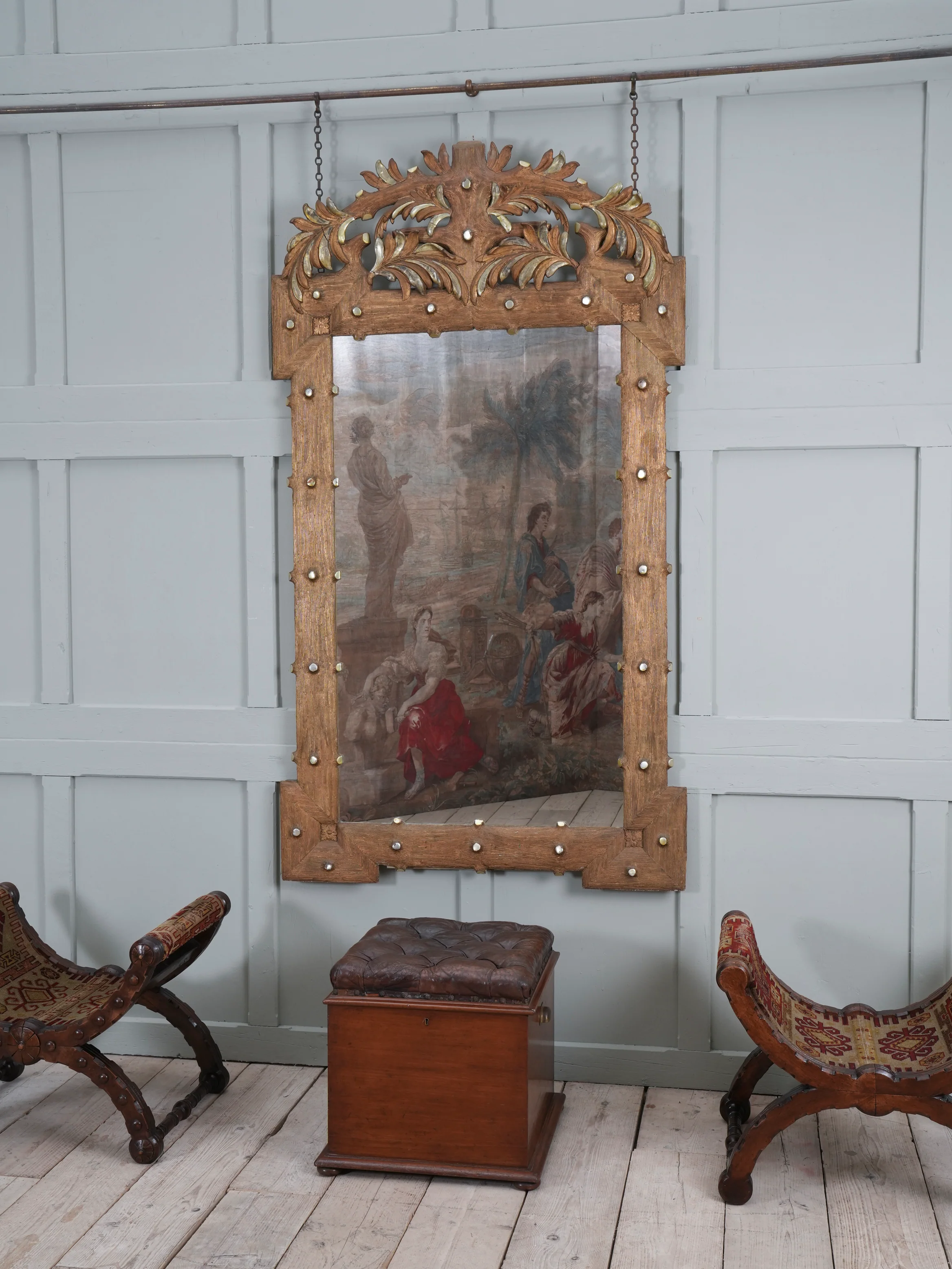 A 19th Century Baltic Faux Timber Gilt Mirror - Image 6