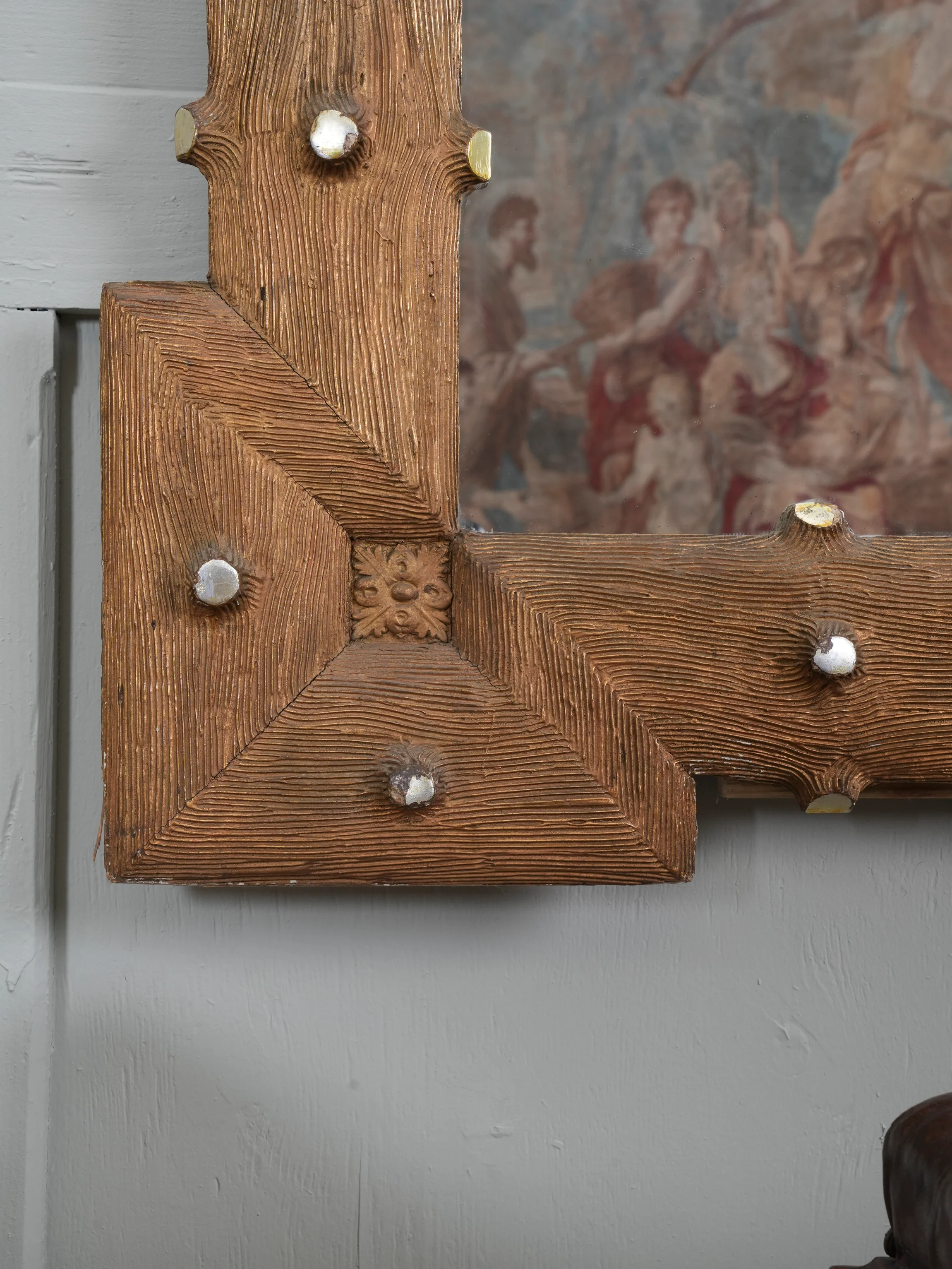 A 19th Century Baltic Faux Timber Gilt Mirror - Image 7