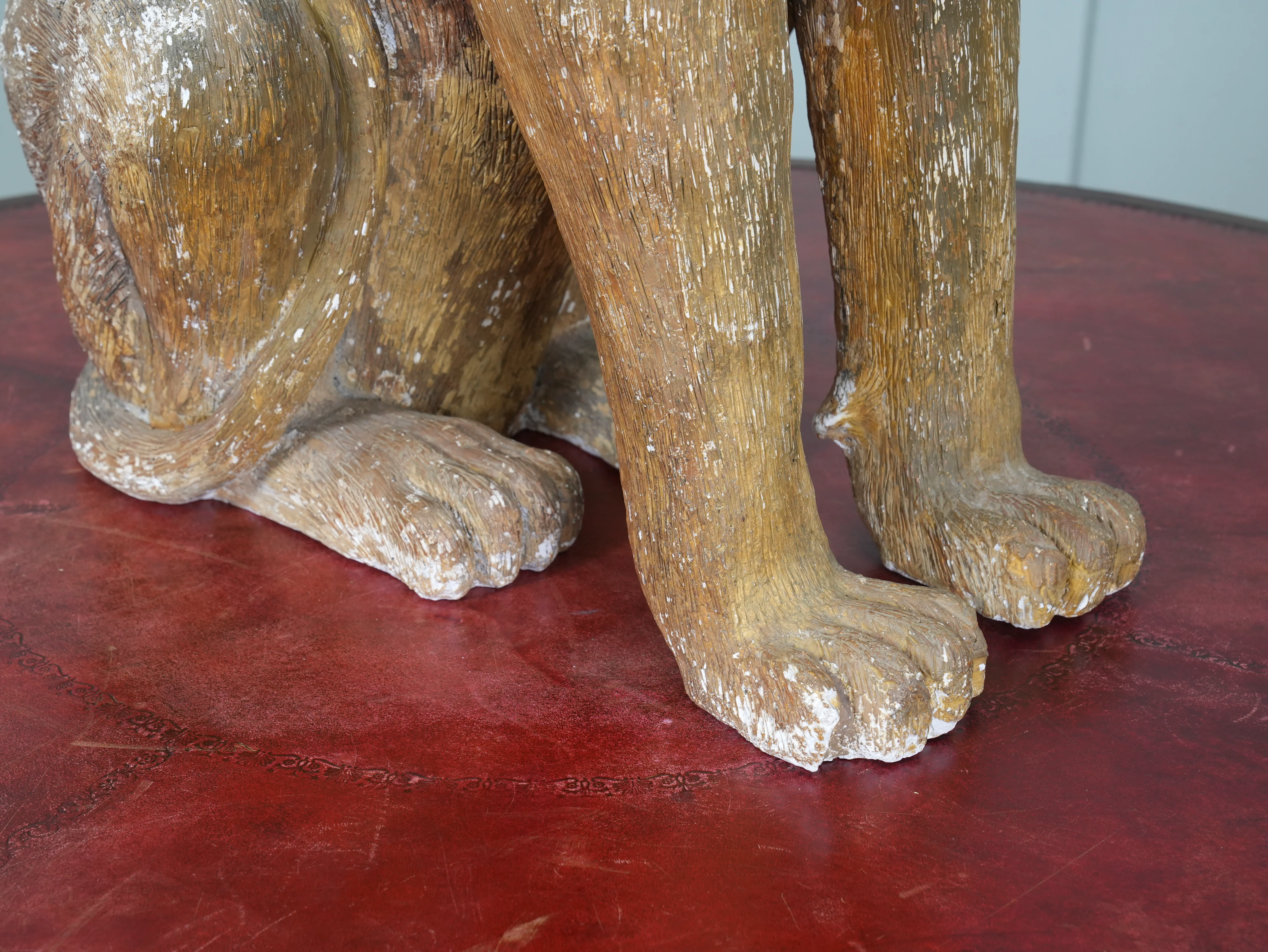 A Painted Plaster Seated Lion - Image 12
