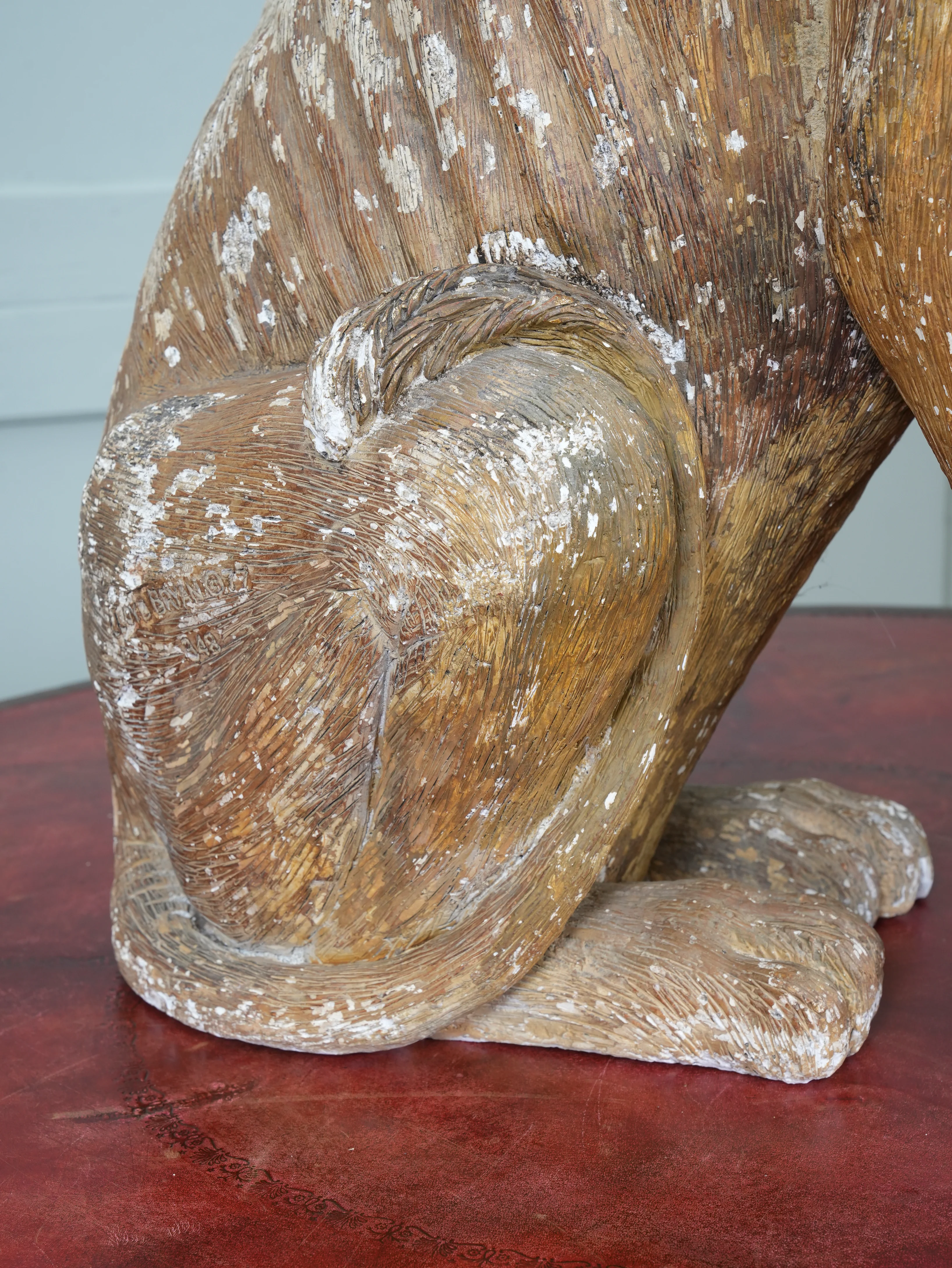 A Painted Plaster Seated Lion - Image 13