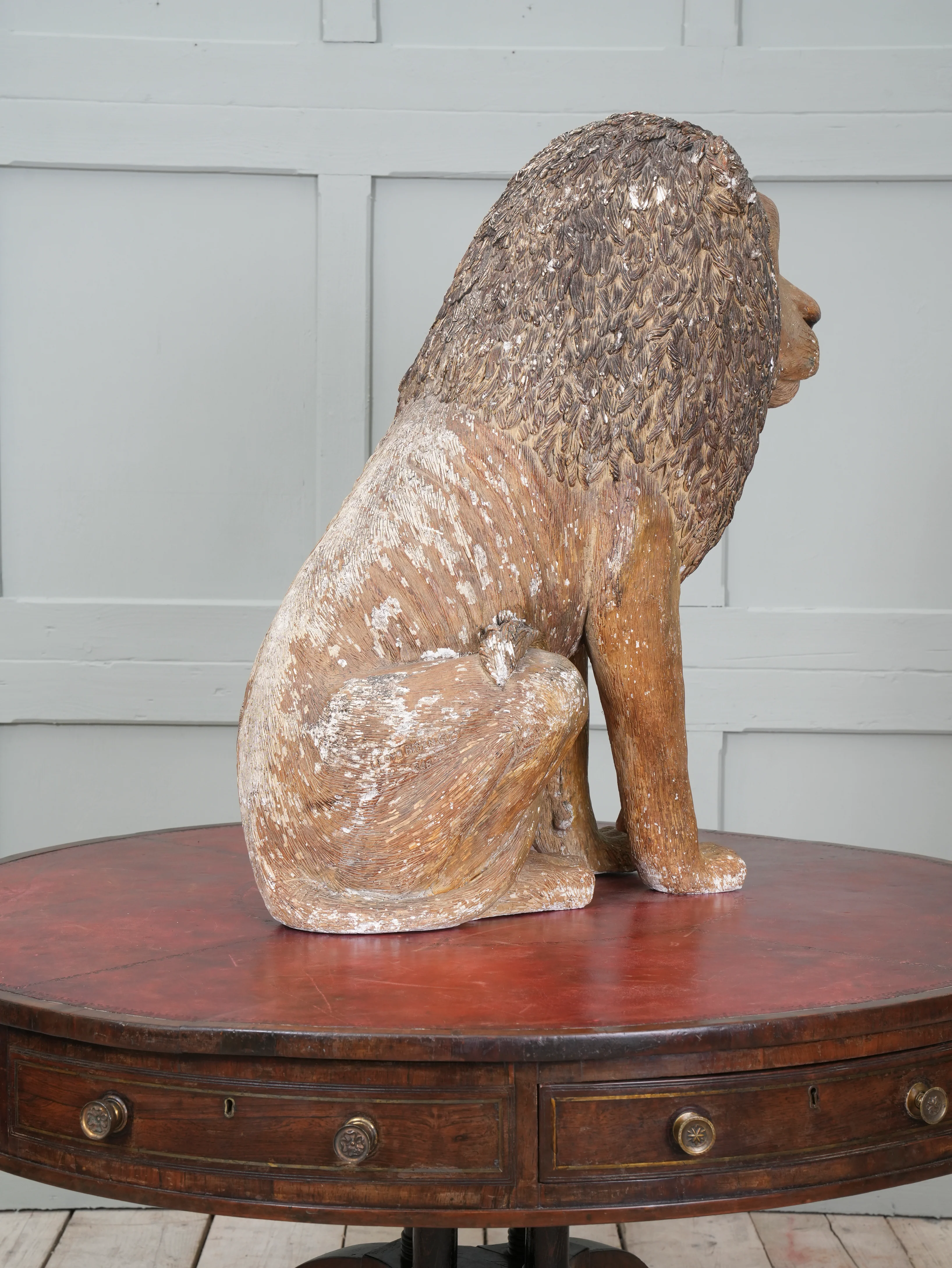 A Painted Plaster Seated Lion - Image 14