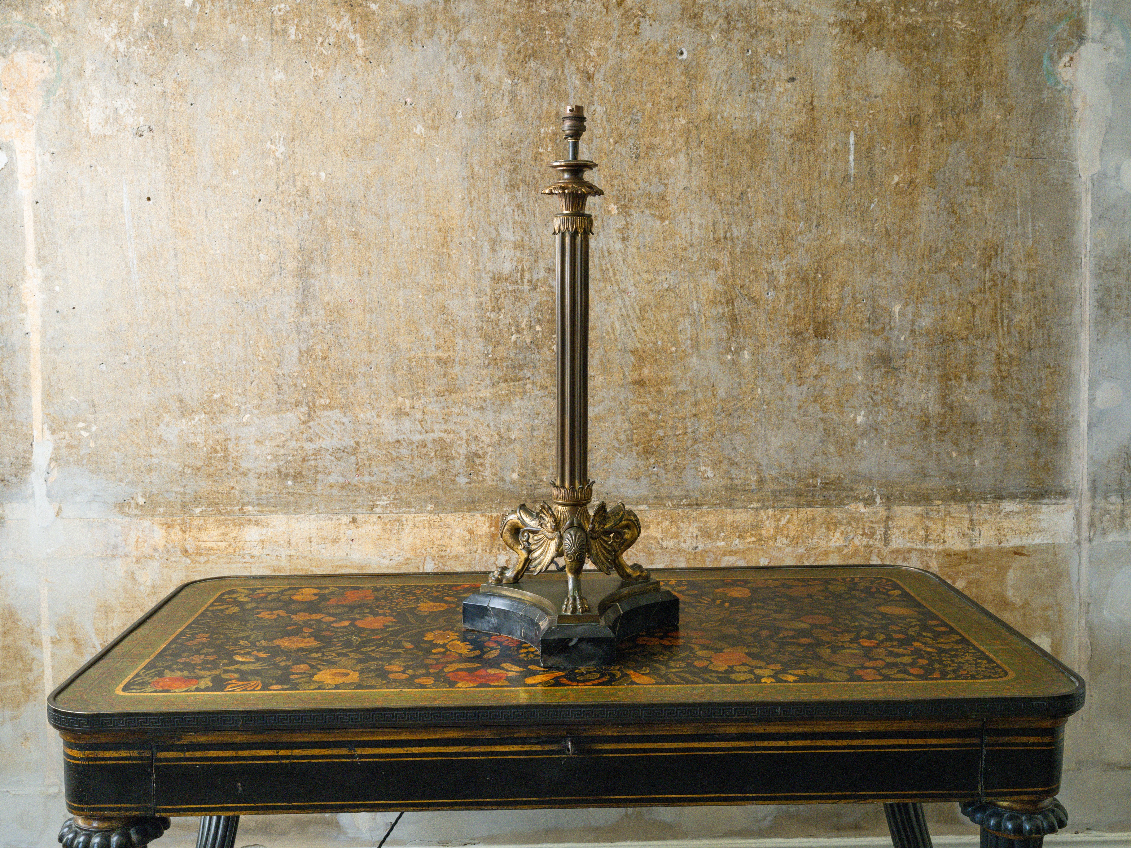 A Gilt Bronze & Scagliola Table Lamp - Image 3