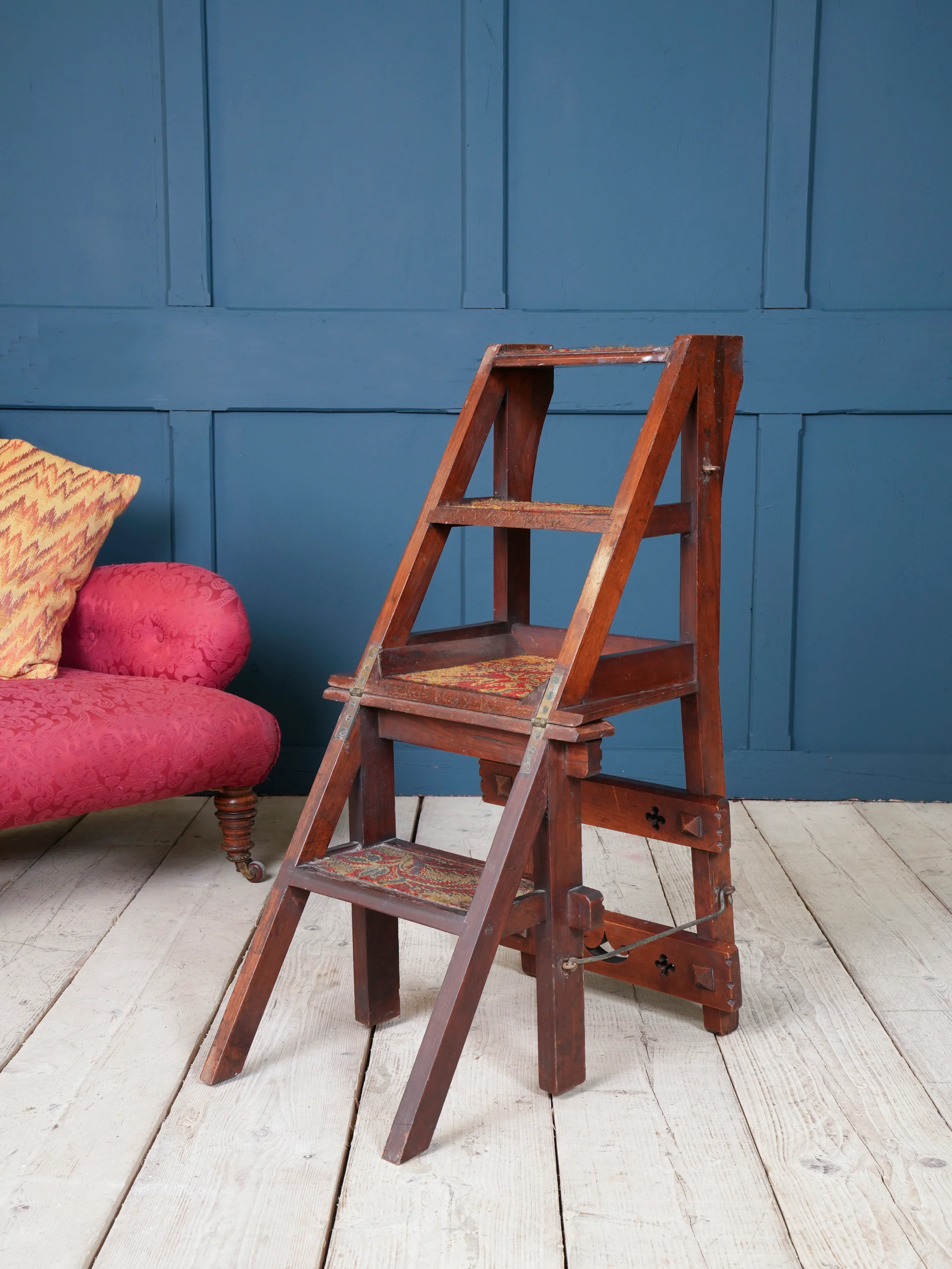 A Walnut Gothic Revival Metamorphic Chair - Image 2