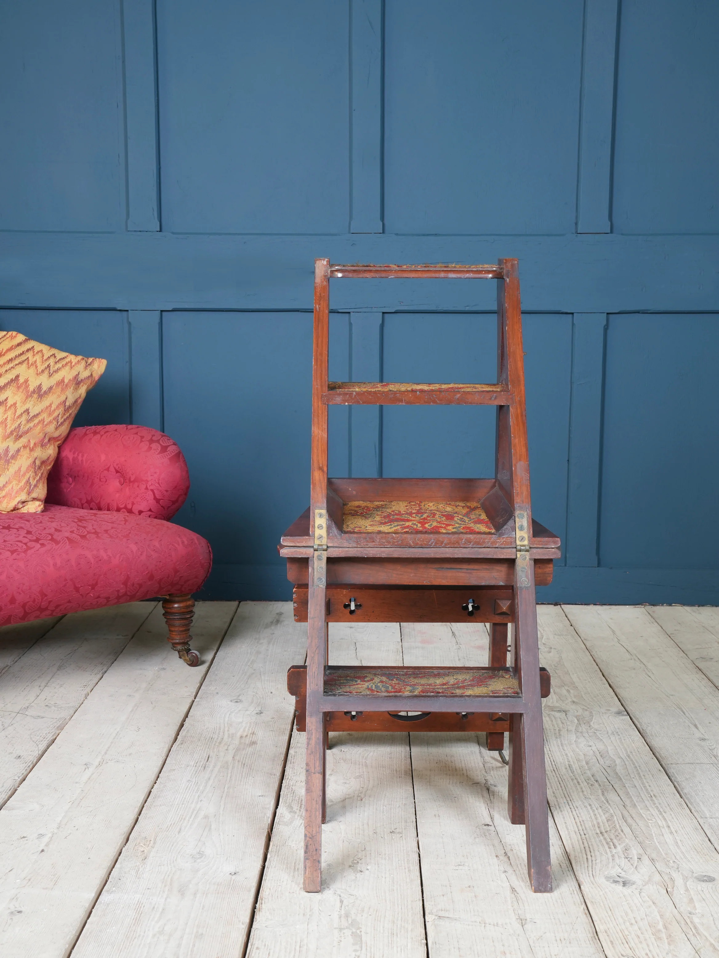 A Walnut Gothic Revival Metamorphic Chair - Image 8