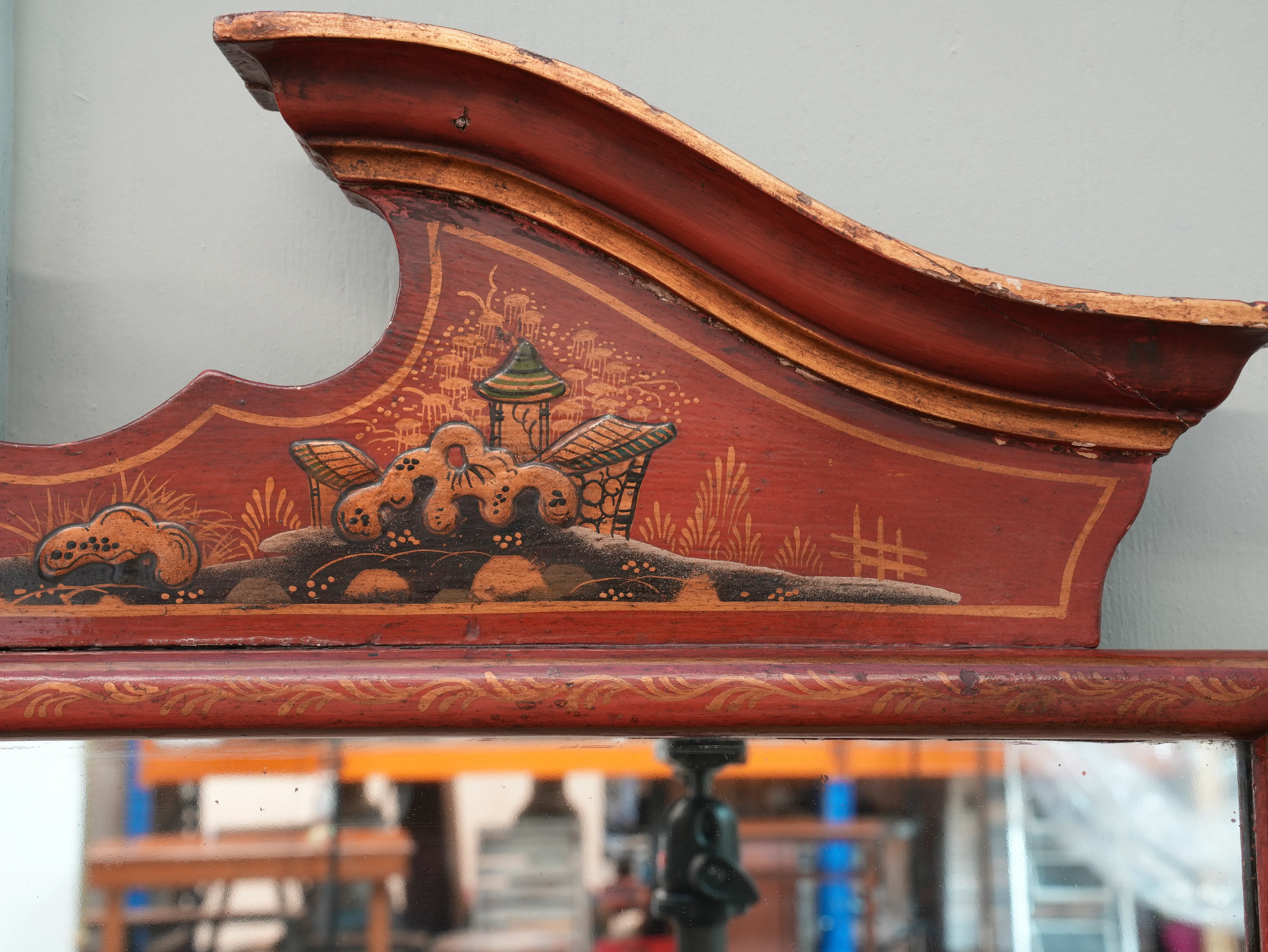 A Late 19th Century Chinoiserie Overmantel Mirror - Image 7