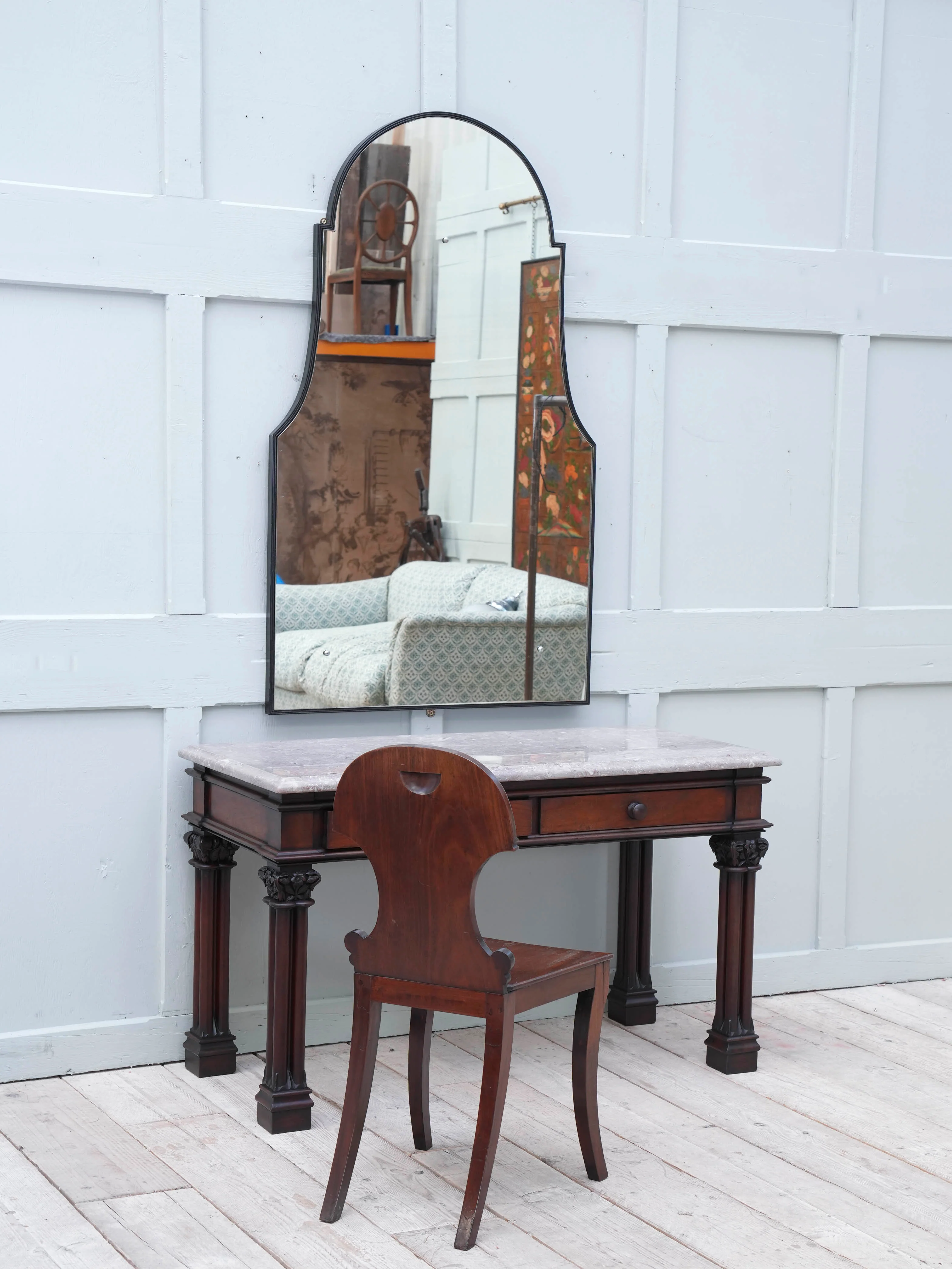 A Domed Top Mirror in a Reeded Timber frame - Image 2