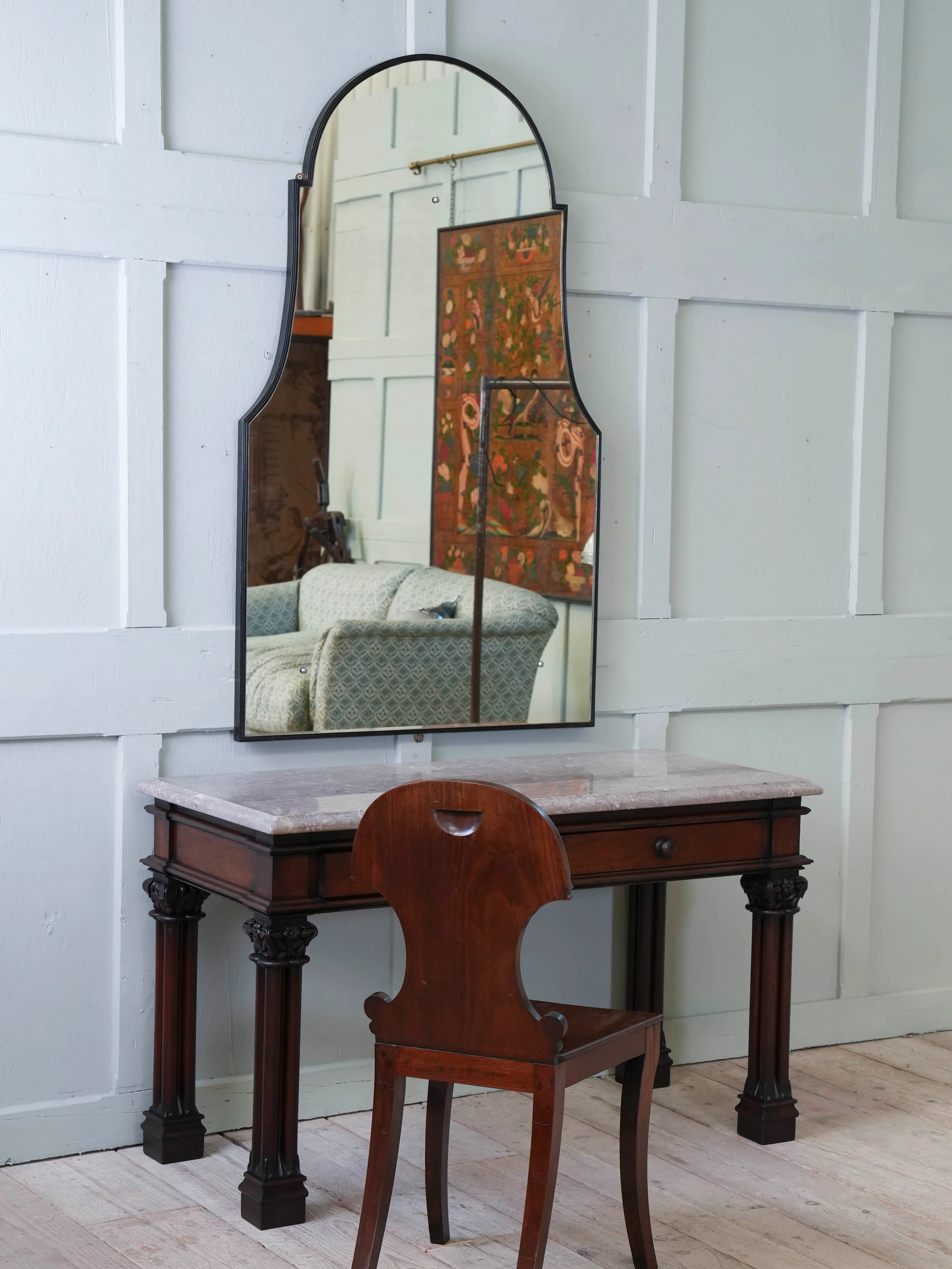 A Domed Top Mirror in a Reeded Timber frame - Image 6
