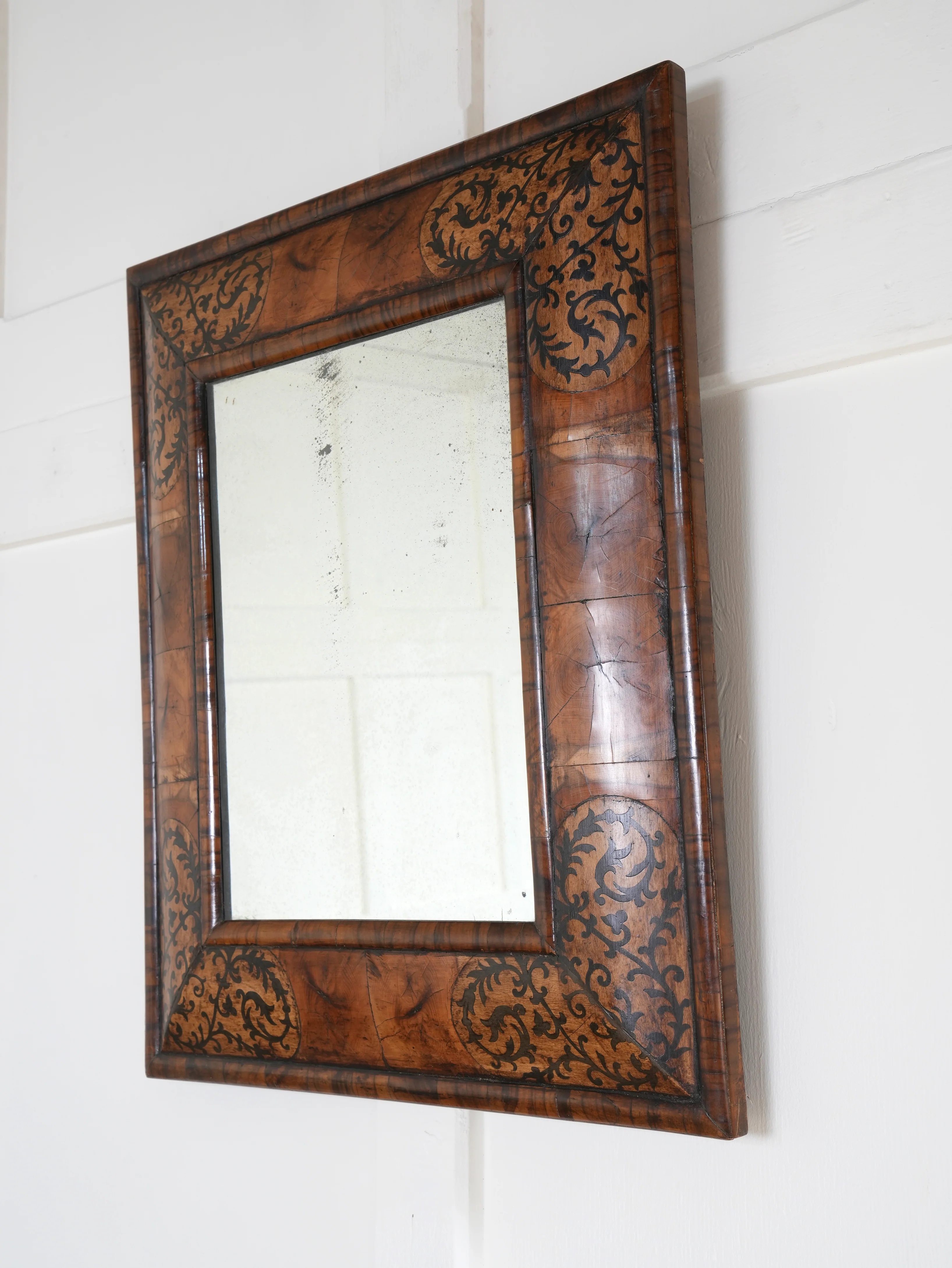 A William & Mary Cushion Mirror - Image 3