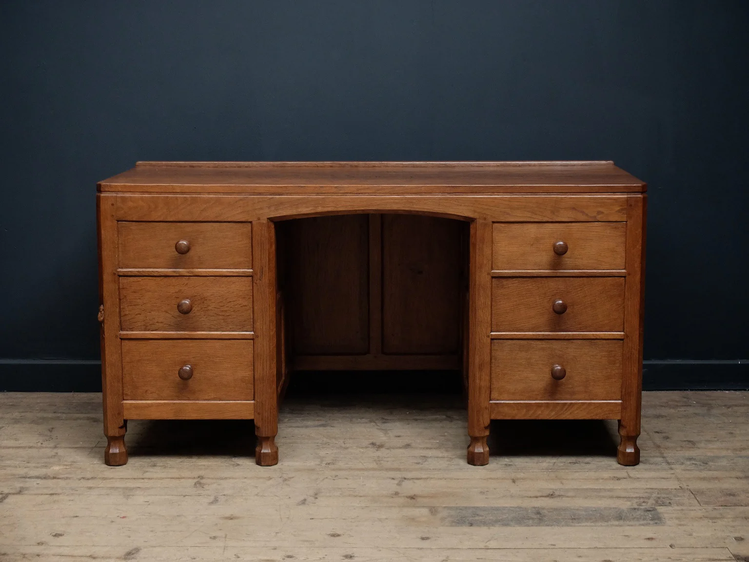 Mouseman Kneehole Desk - Image 3