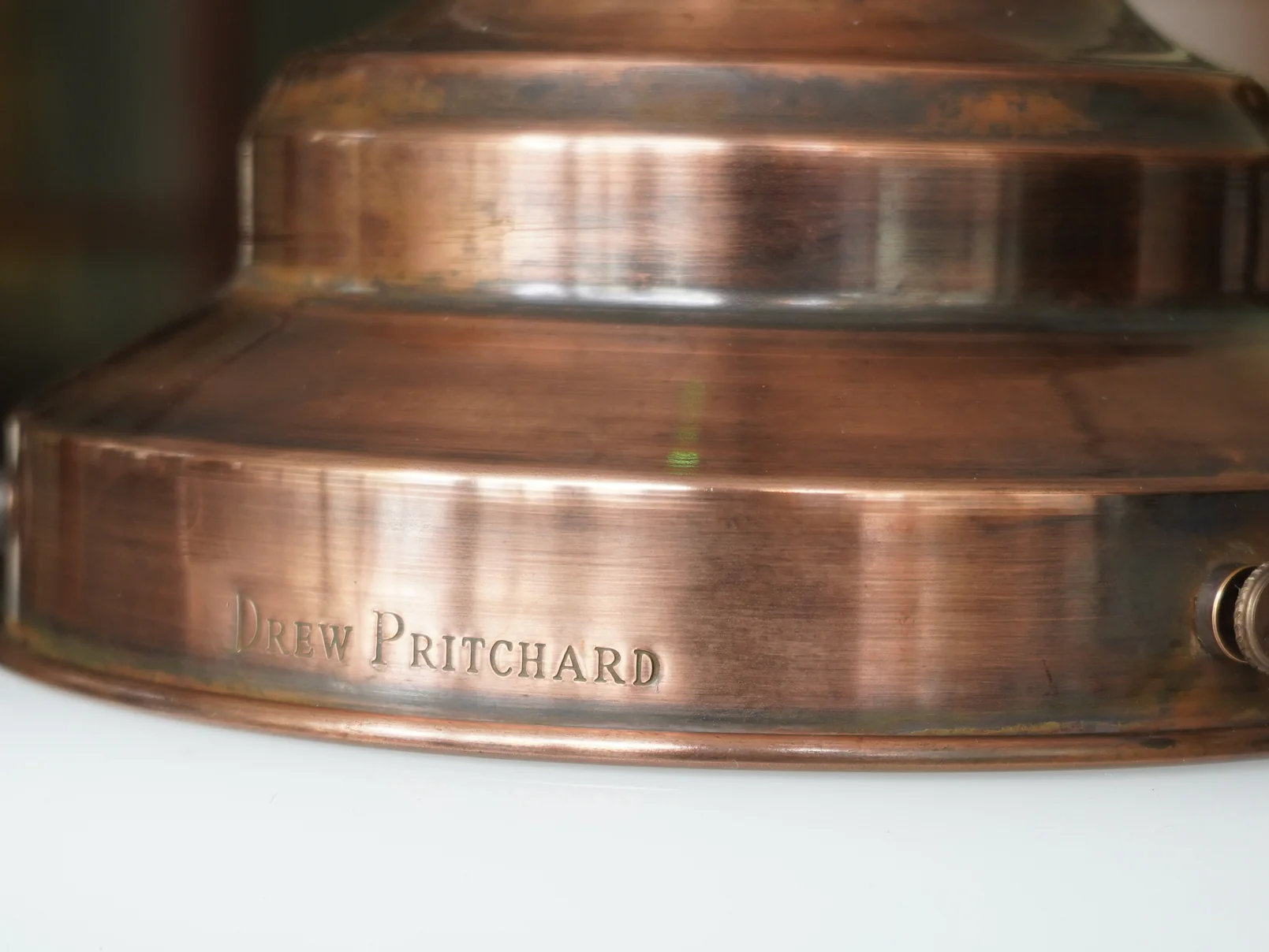 The Draughtsman Opaline Glass Pendant in Patinated Copper - Image 11