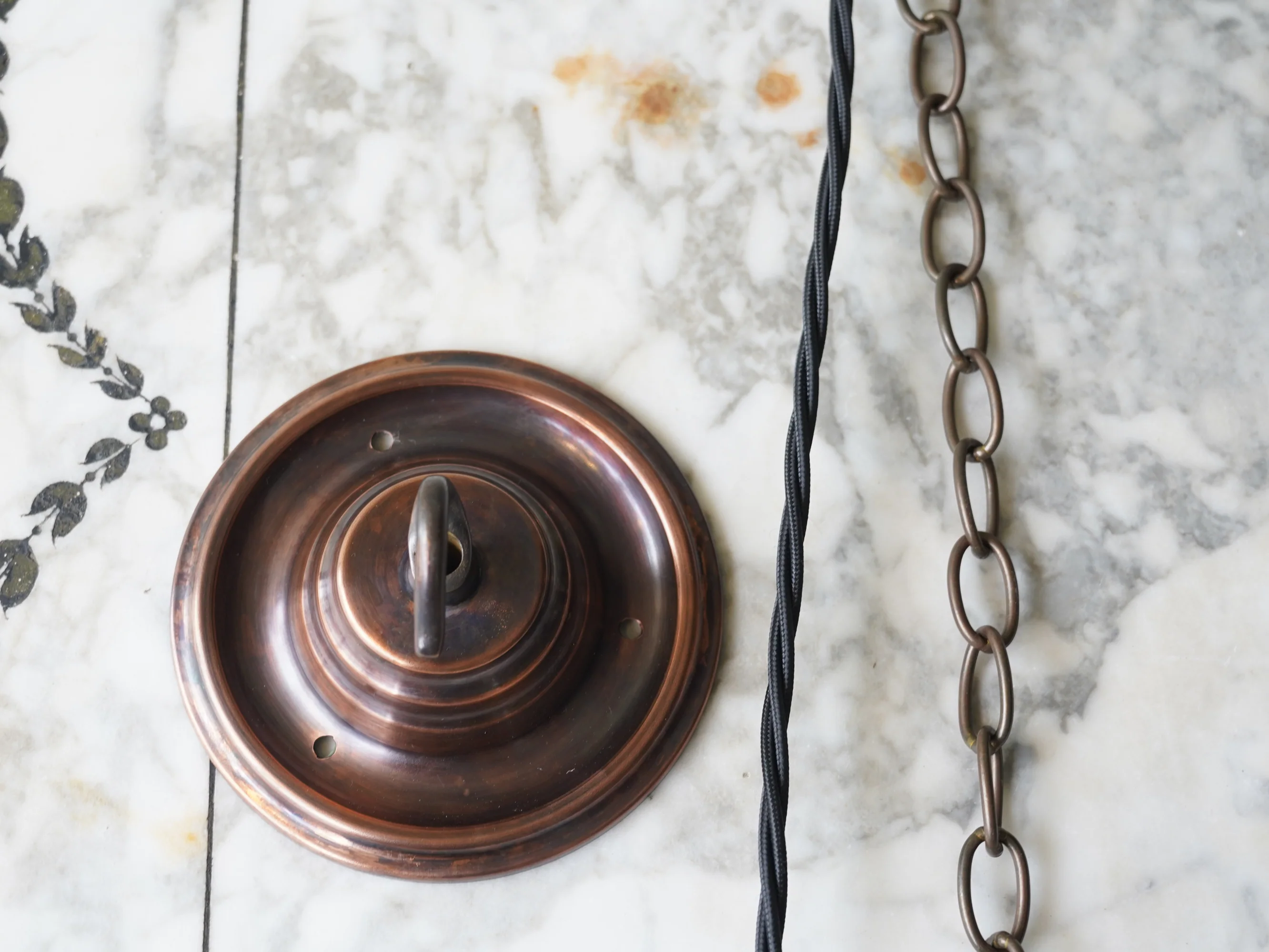The Draughtsman Opaline Glass Pendant in Patinated Copper - Image 14