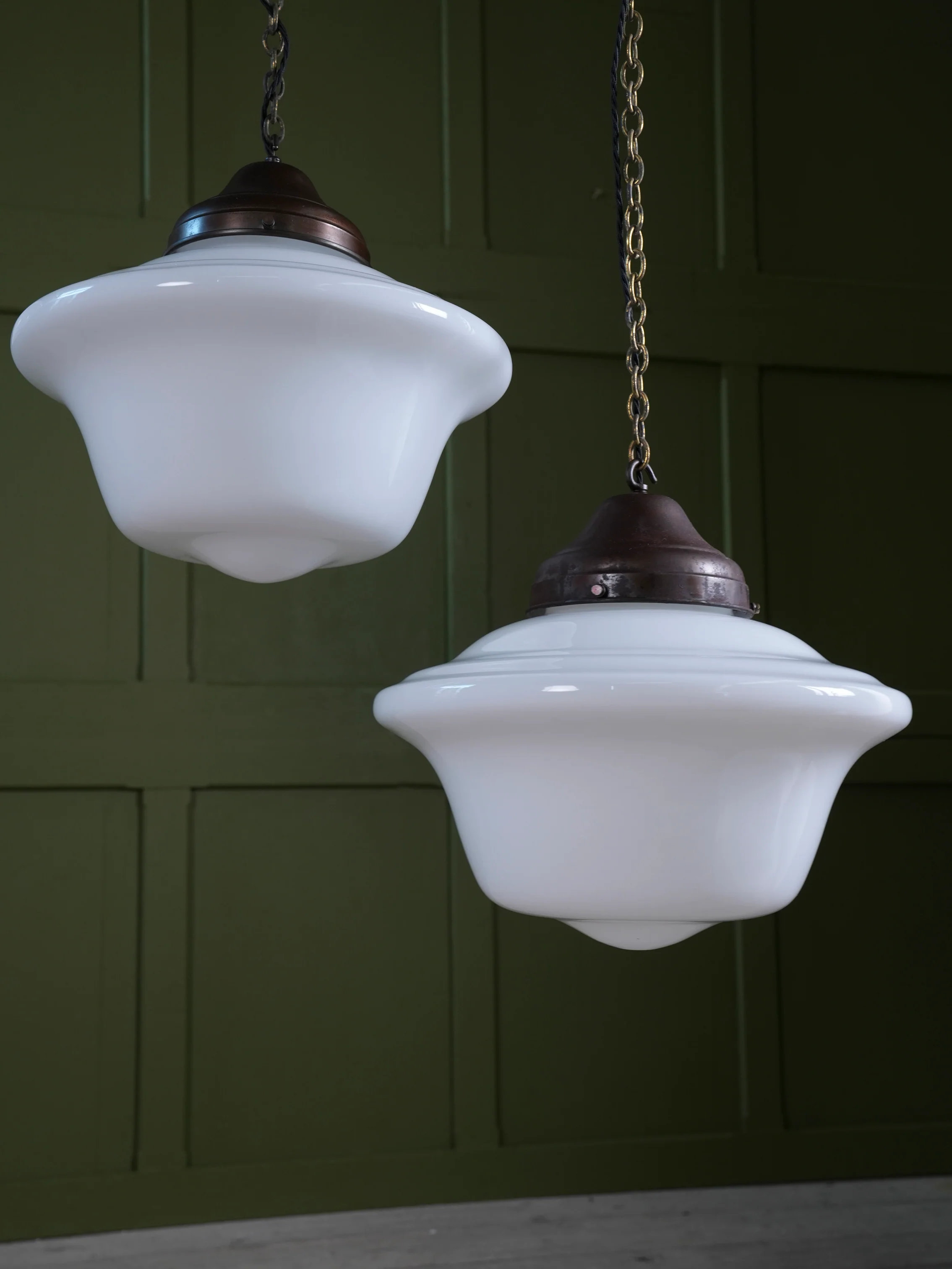 Four Large Opaline Pendant Lights - Image 6