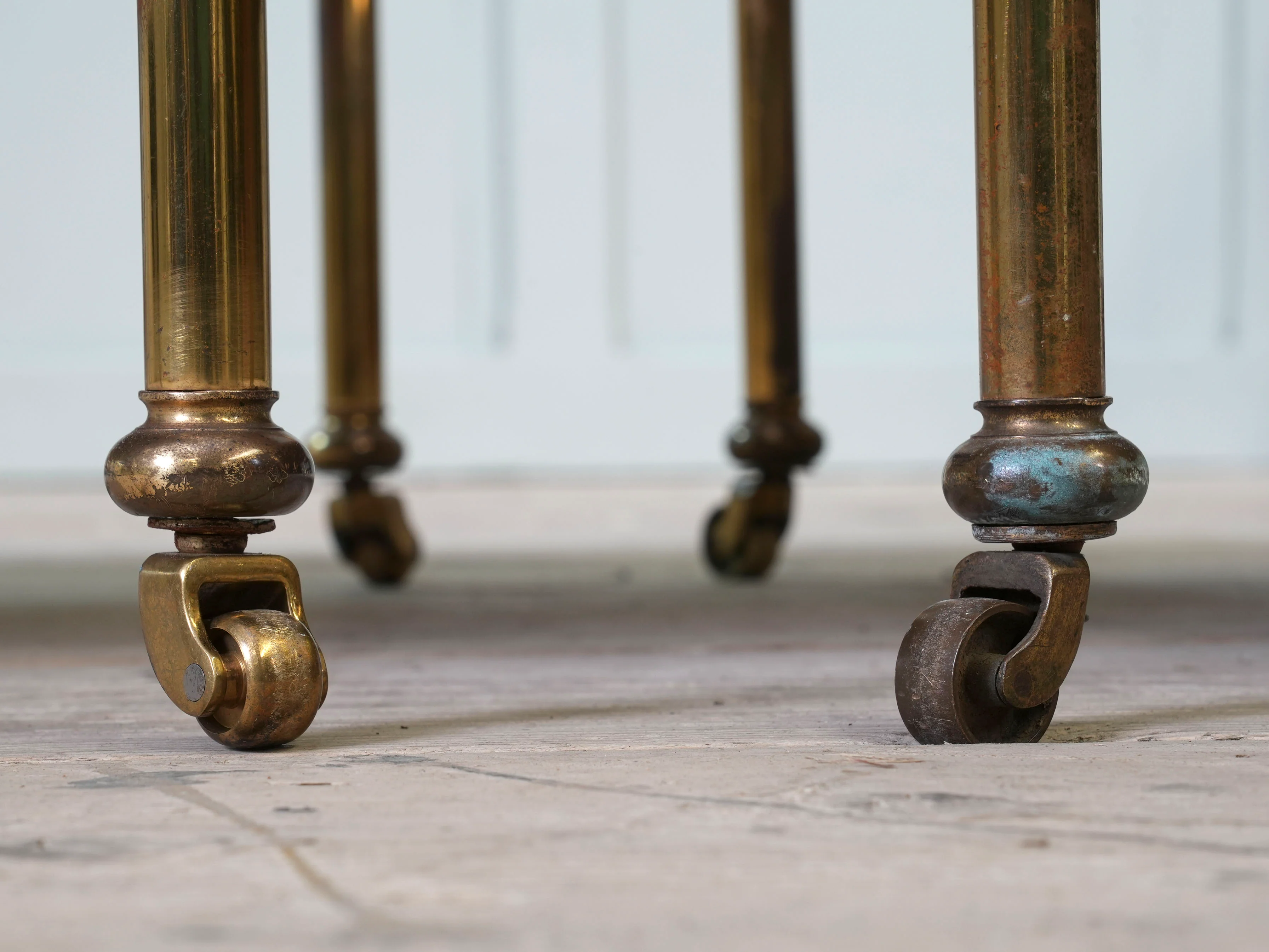 A Pair of Brass and Leather Side Tables - Image 10