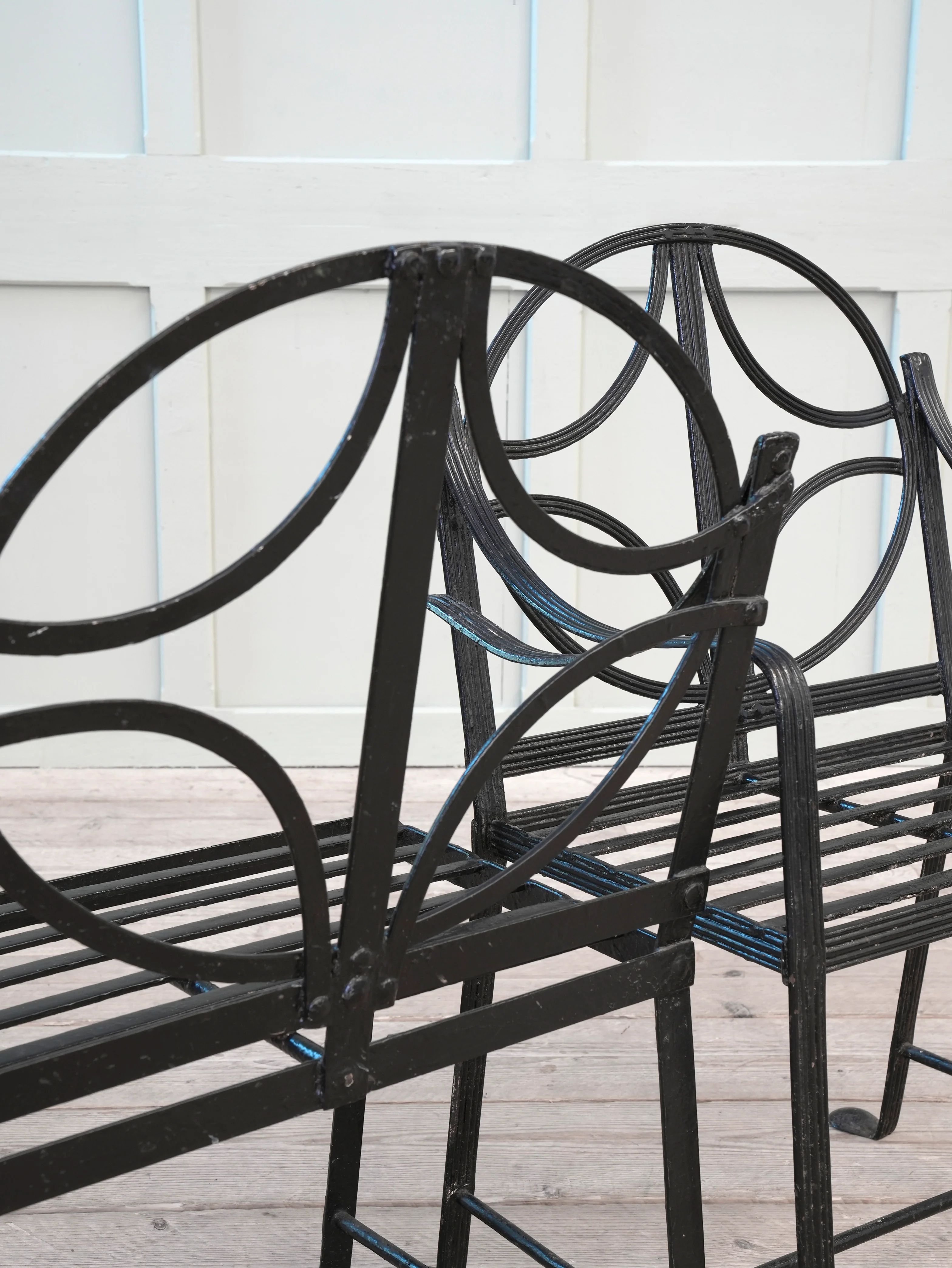 A Pair of Regency Wrought Iron Garden Chairs - Image 10