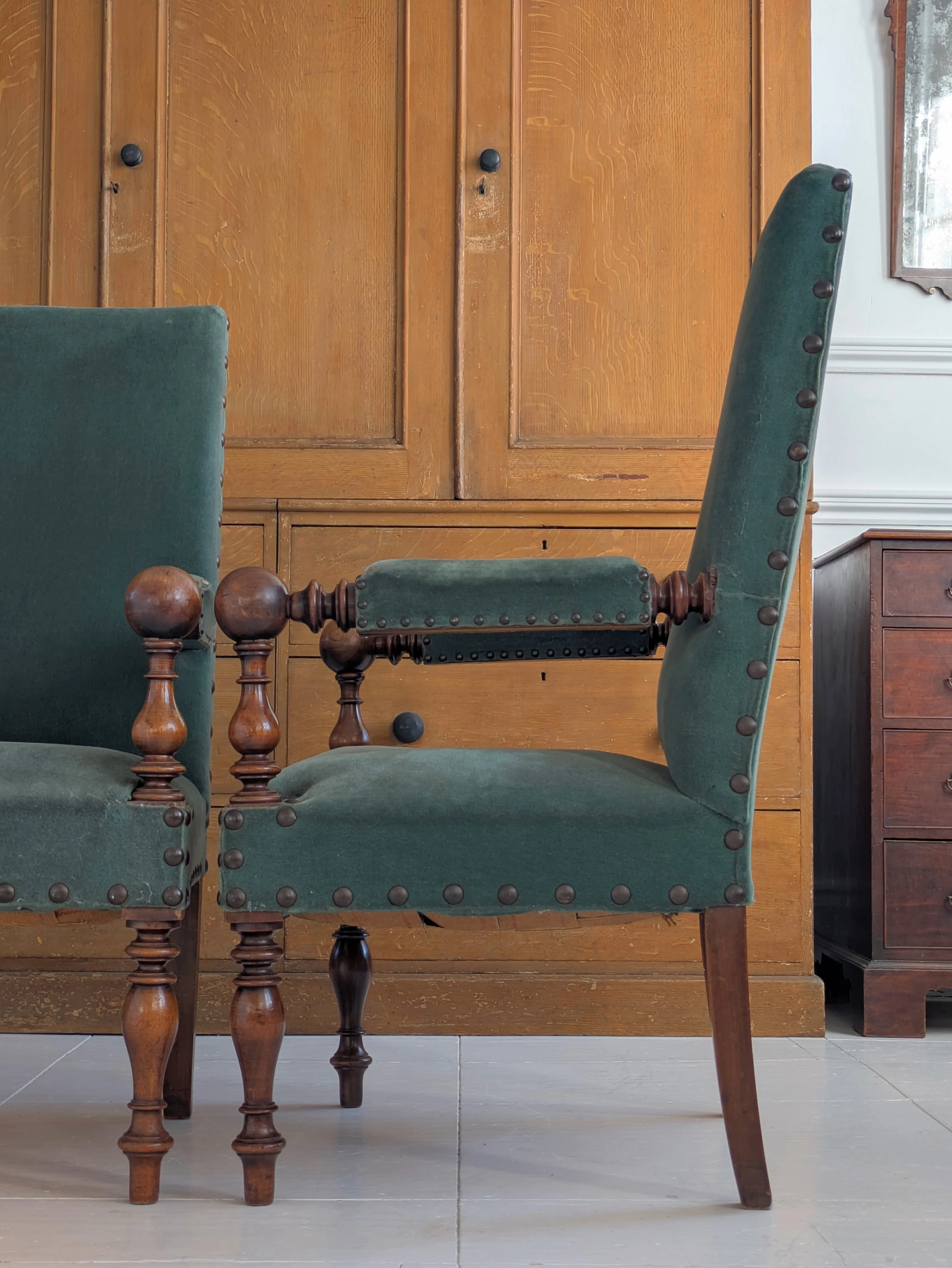 A Pair of 19th Century Walnut Armchairs - Image 13
