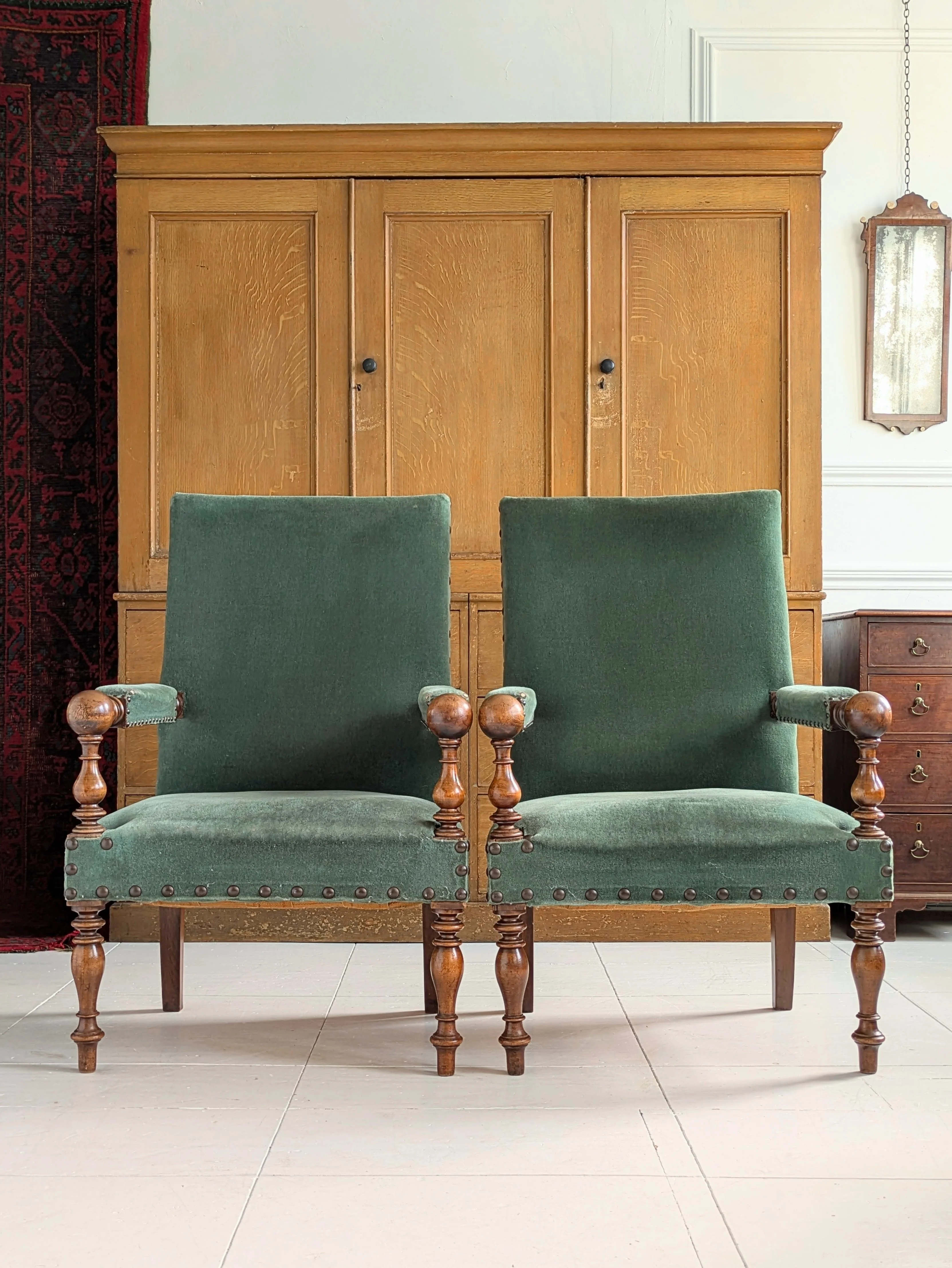 A Pair of 19th Century Walnut Armchairs - Image 17