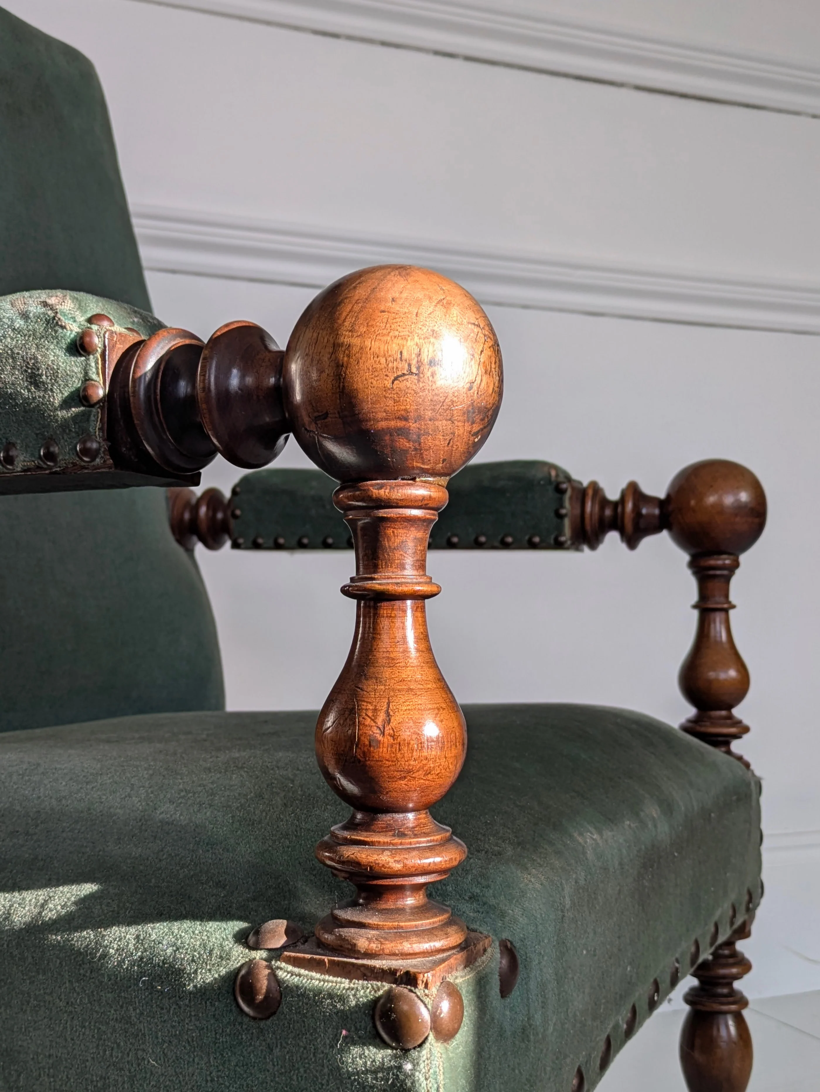 A Pair of 19th Century Walnut Armchairs - Image 3