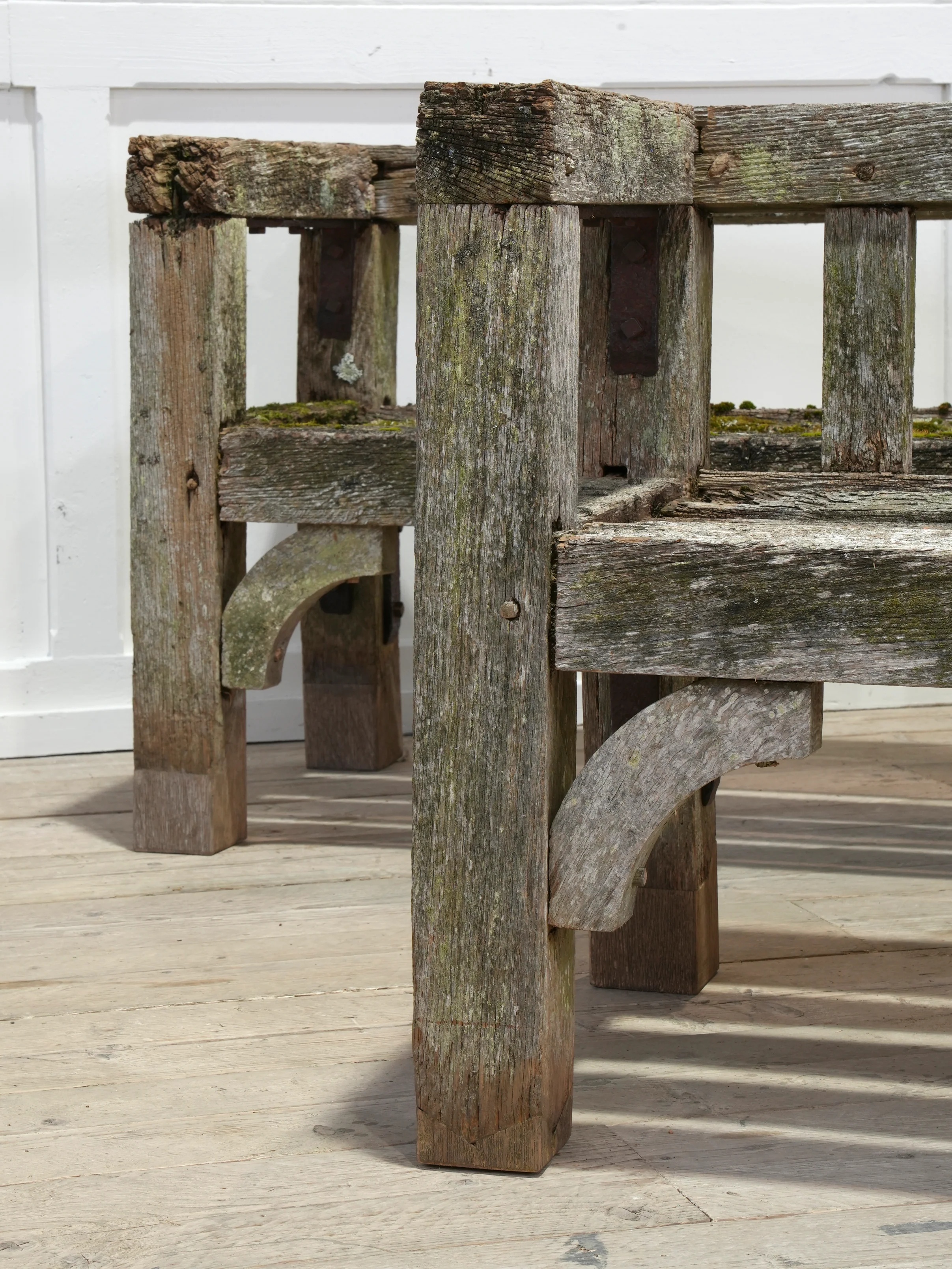 A Pair of Oak Estate Benches - Image 7