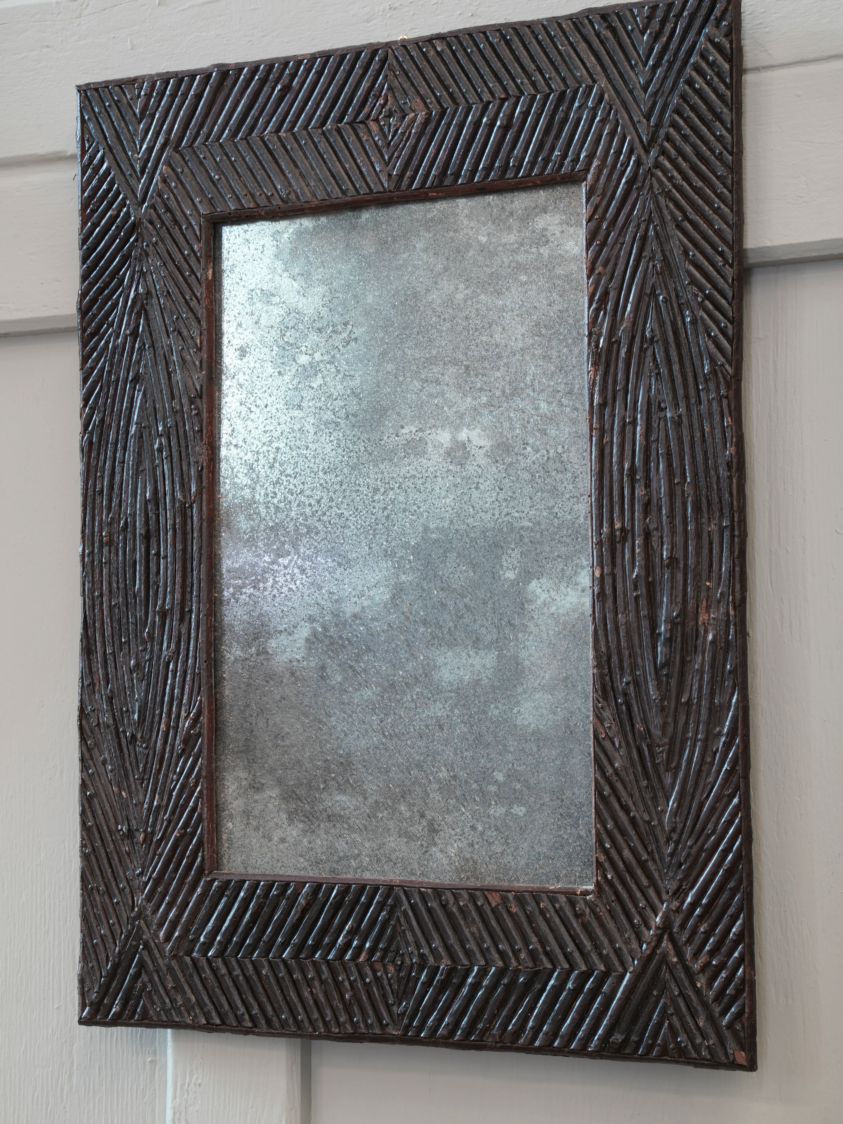 A Pair of Art Populaire Twig Work Mirrors - Image 7