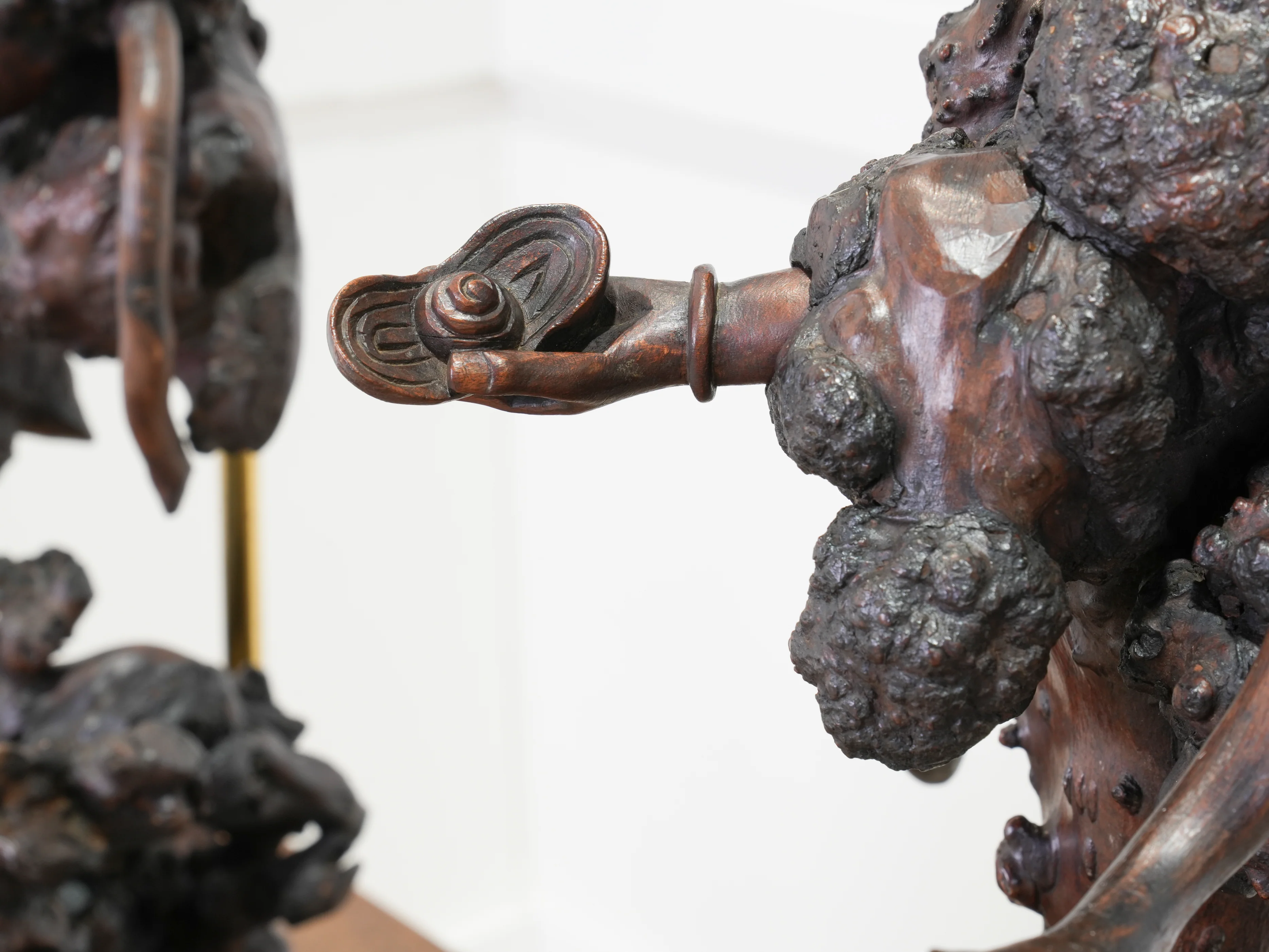 A Pair of Carved Chinese Vine Root Table Lamps - Image 8