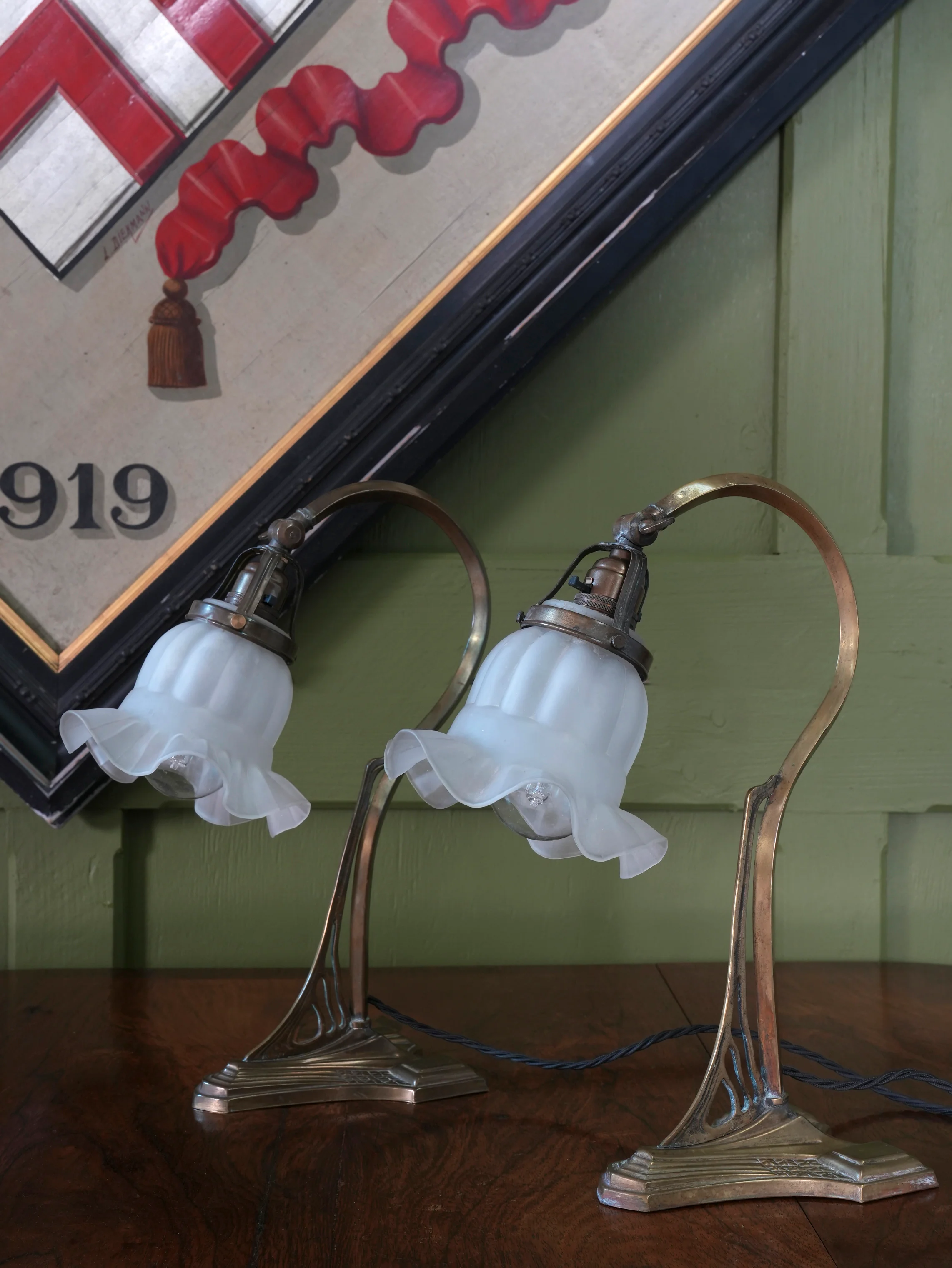 A Pair of Early 20th Century Brass Table Lamps - Image 2
