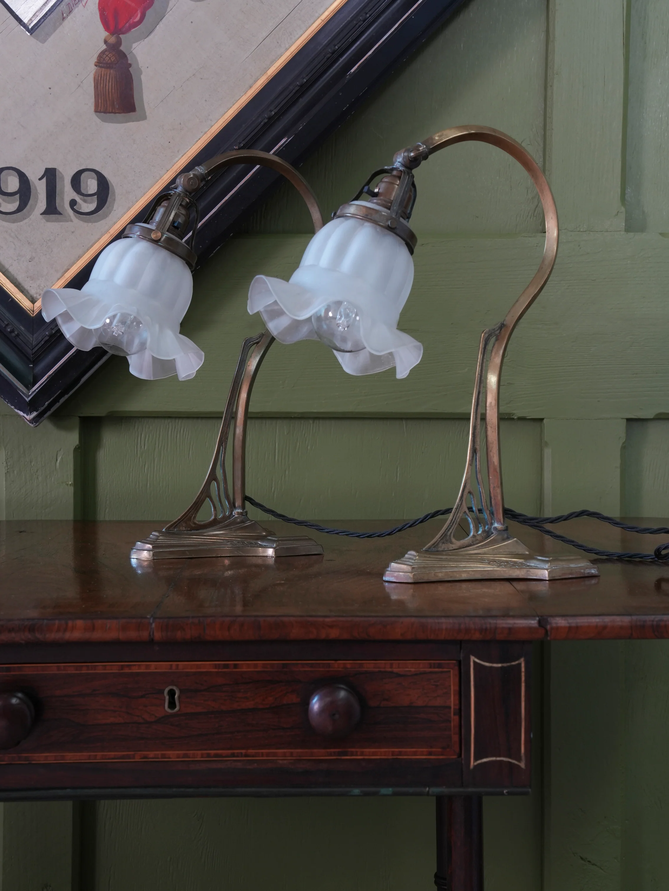 A Pair of Early 20th Century Brass Table Lamps - Image 3
