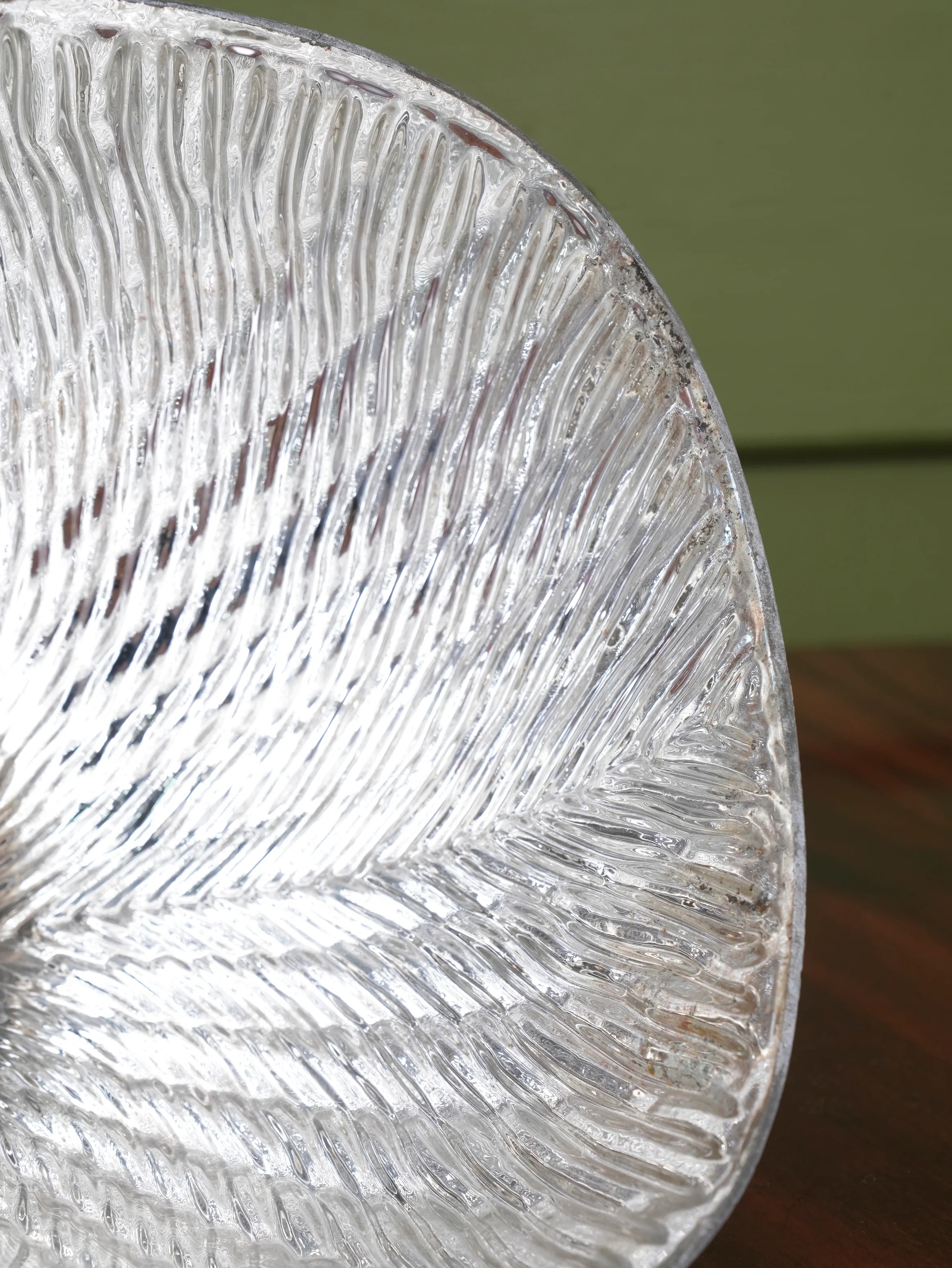 1930s Silvered Glass Parabolic Pendant Light - Image 8