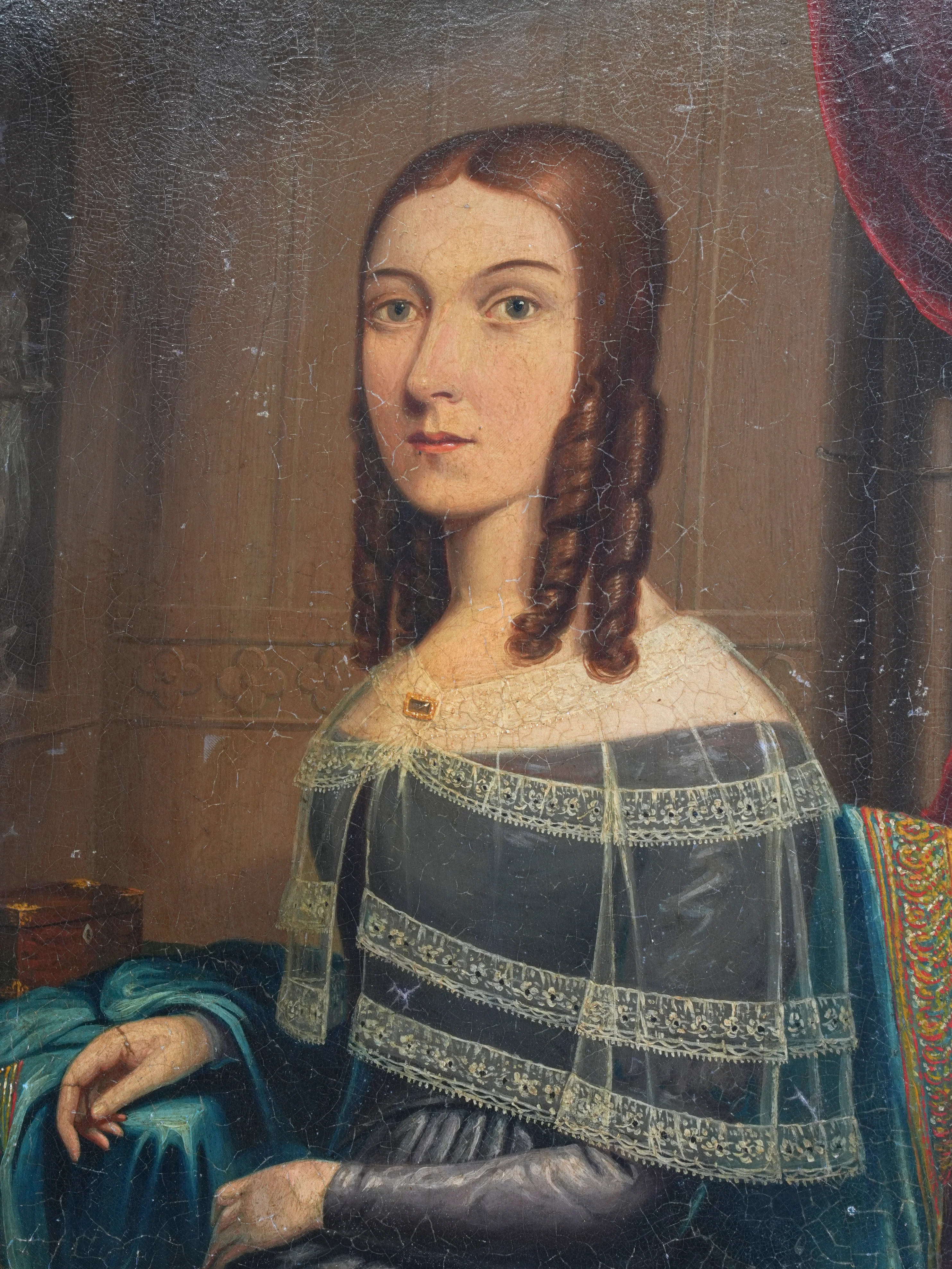 18th Century Oil on Tin of Martha Barker