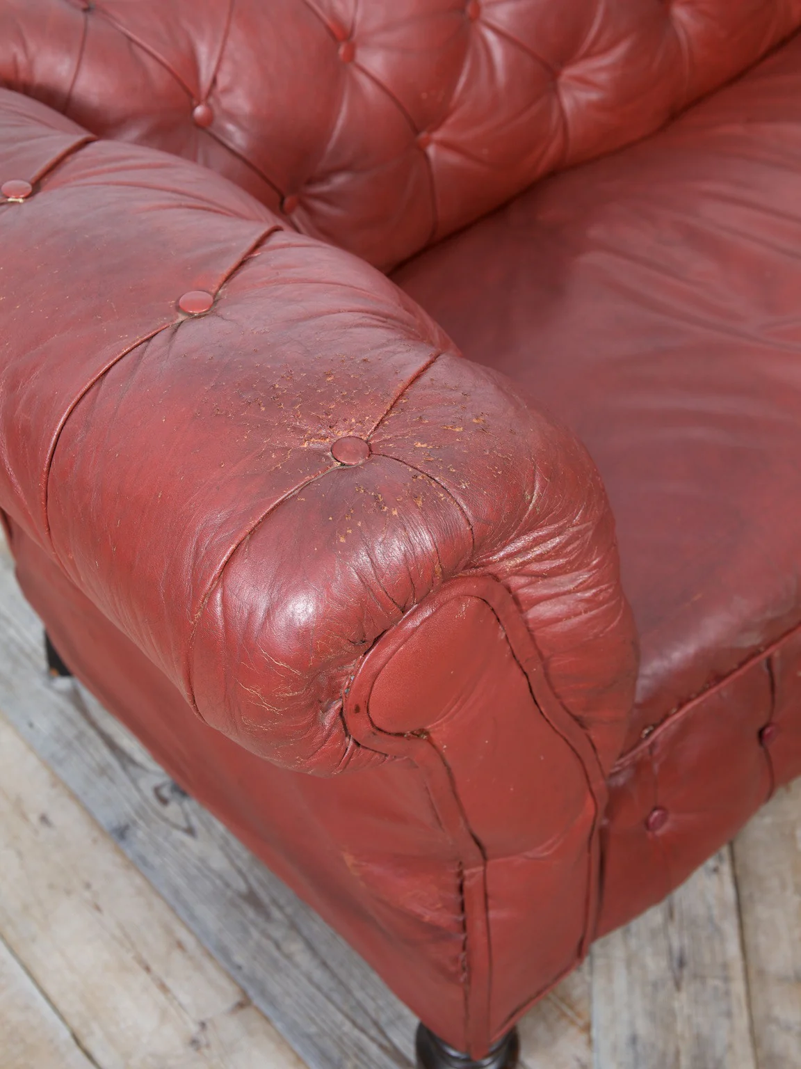 Leather Drop Arm Chesterfield - Image 6