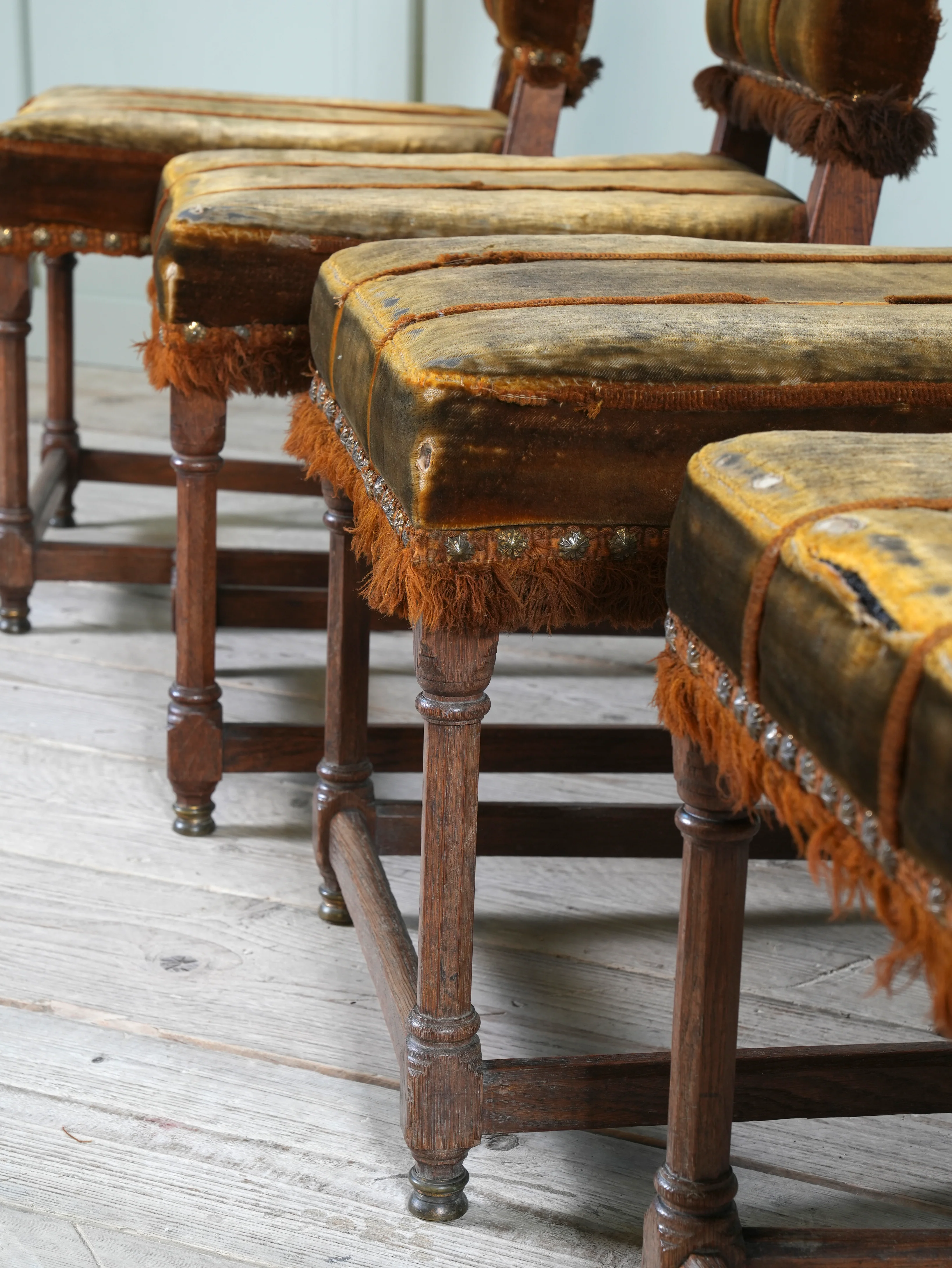 A Set of Four Oak Renaissance Revival Side Chairs - Image 17